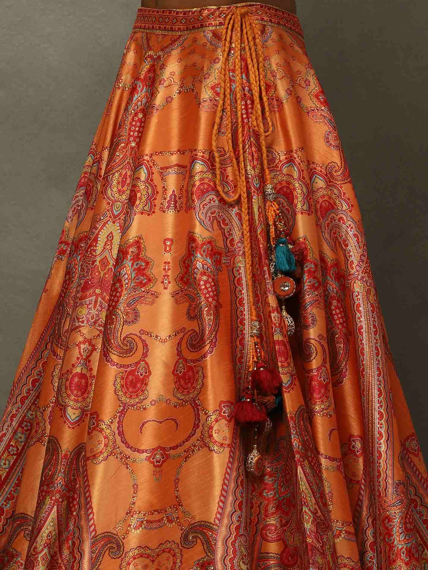 Pepper Orange & Red Rukmini Lehenga Set