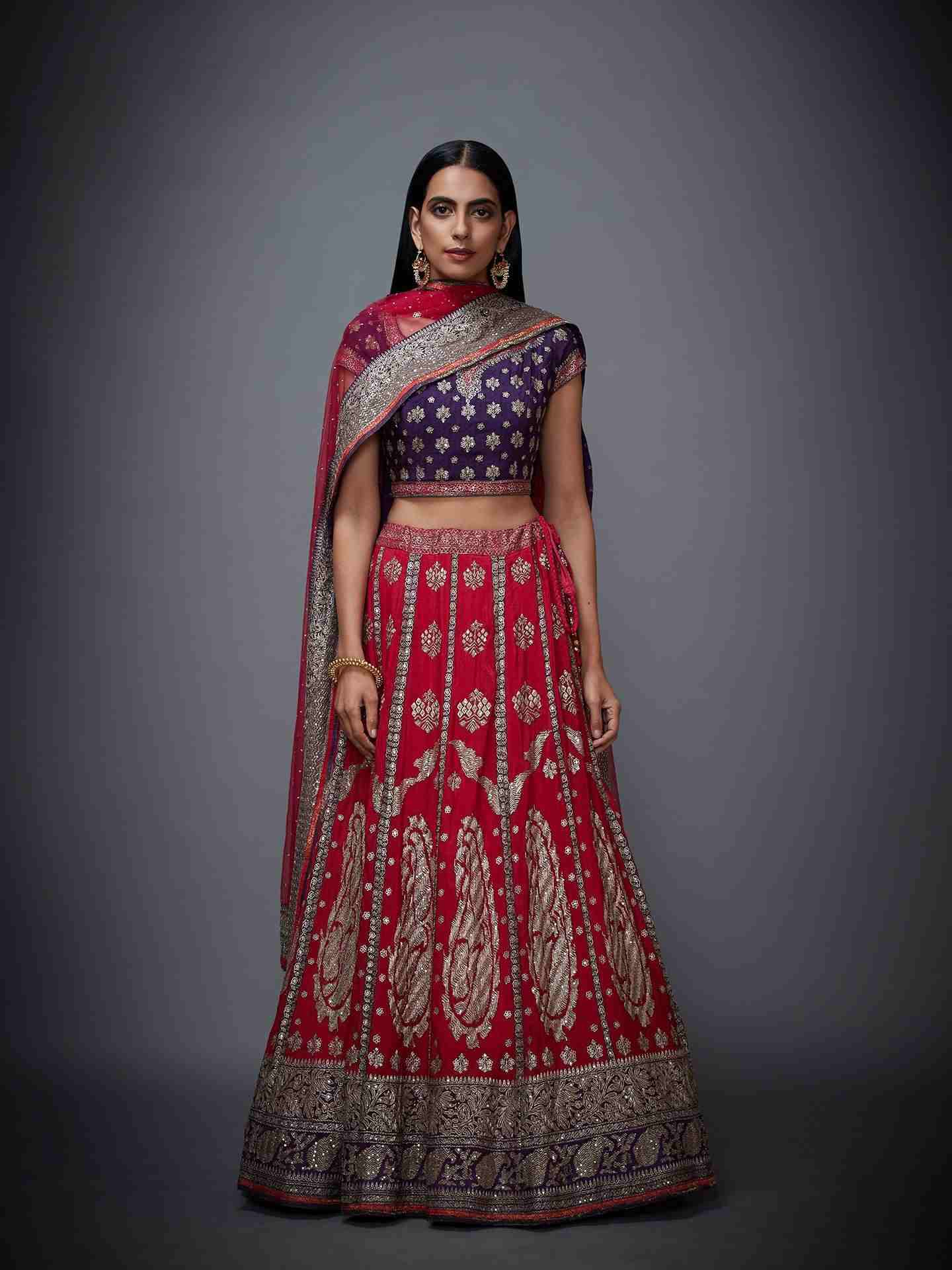 Pink & Purple Parampara Ari Lehenga Set