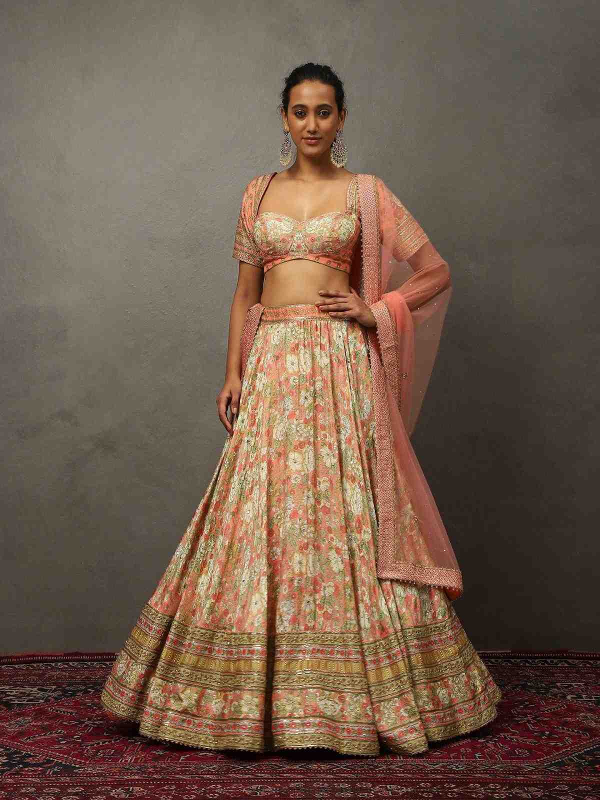 Light Coral Camilee Lehenga Set