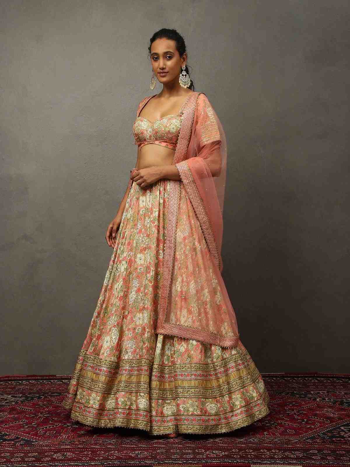 Light Coral Camilee Lehenga Set