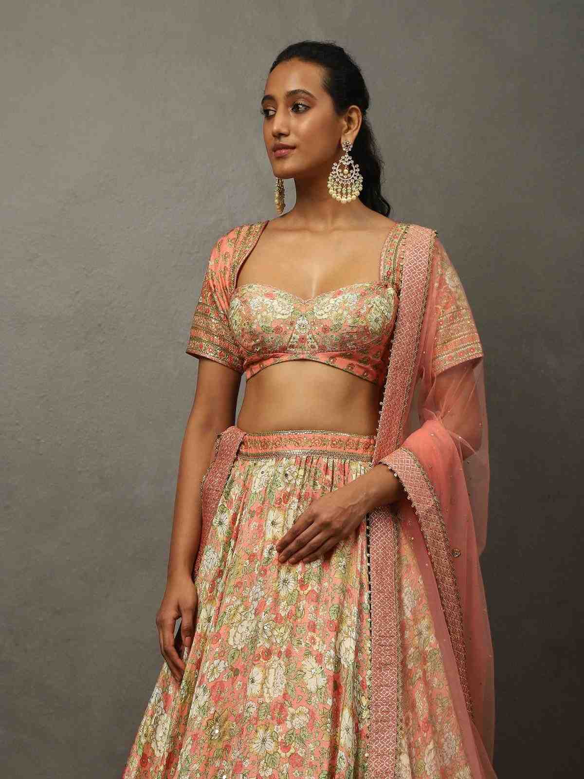 Light Coral Camilee Lehenga Set