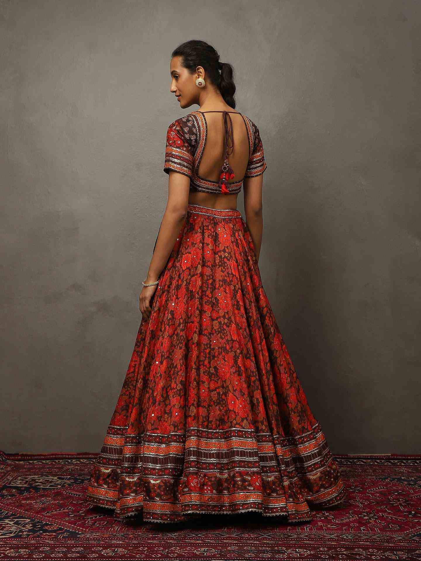 Wine Salsa Red Camilee Lehenga Set