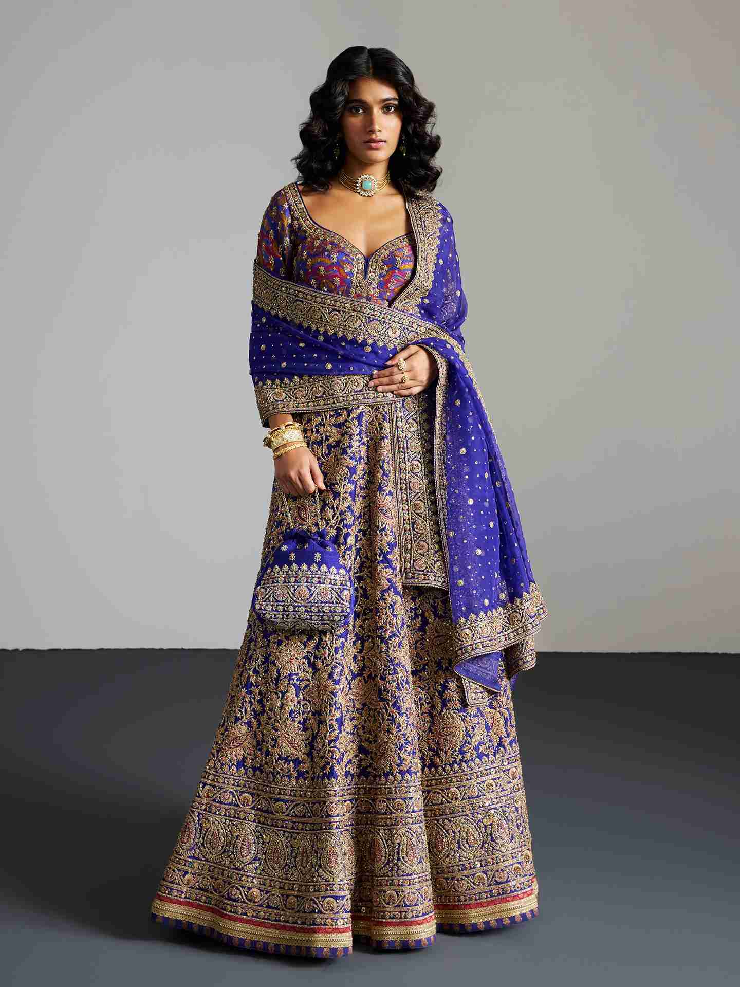 Purple & Gold Alaknanda Lehenga Set