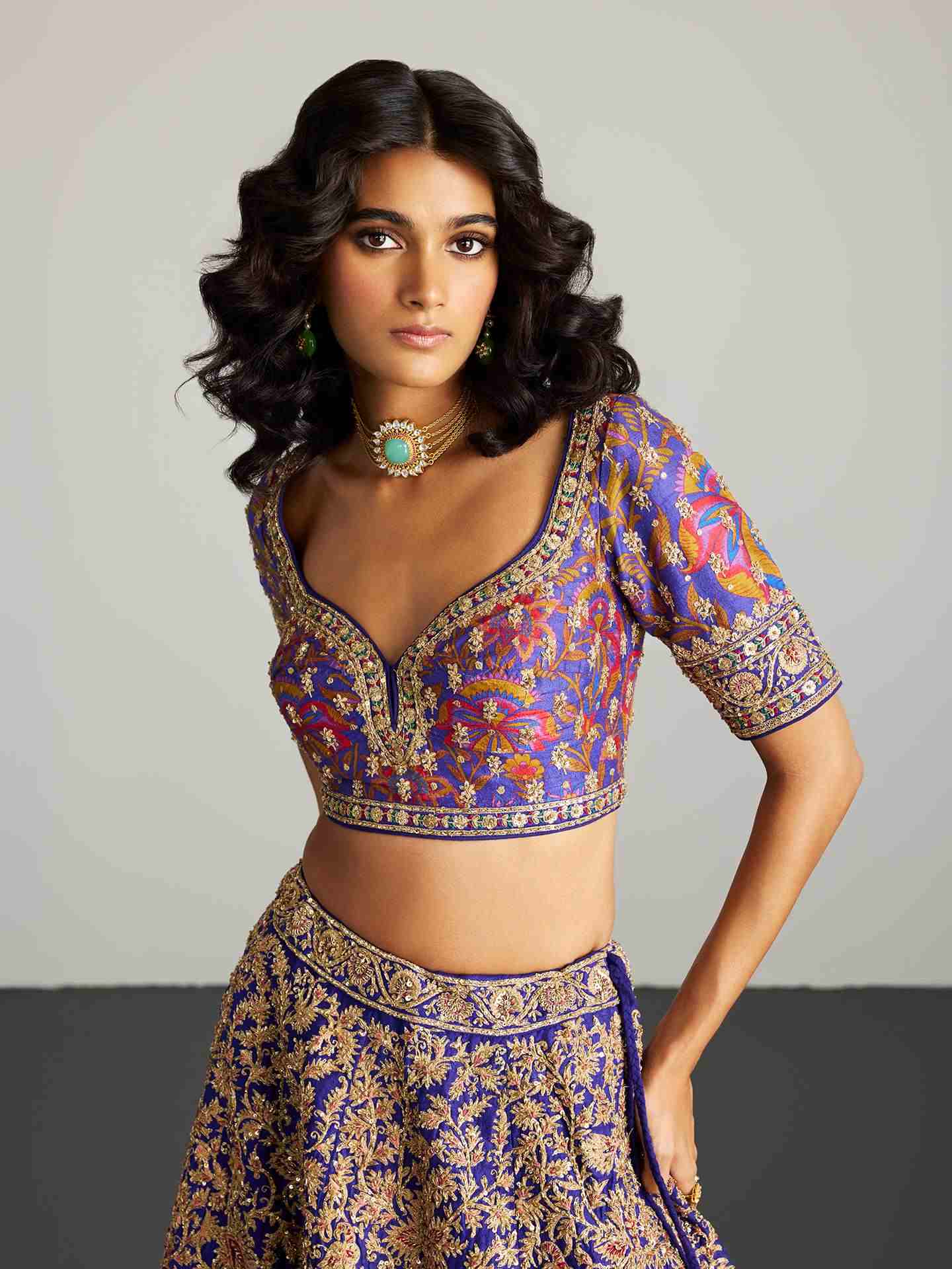 Purple & Gold Alaknanda Lehenga Set