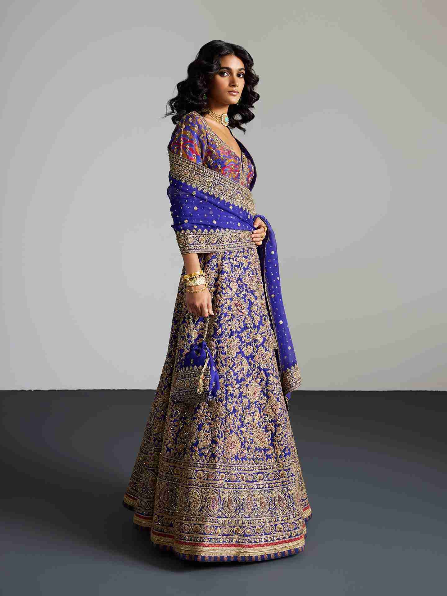 Purple & Gold Alaknanda Lehenga Set
