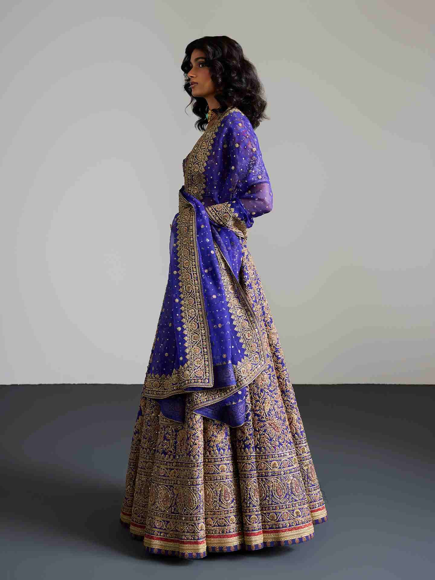 Purple & Gold Alaknanda Lehenga Set