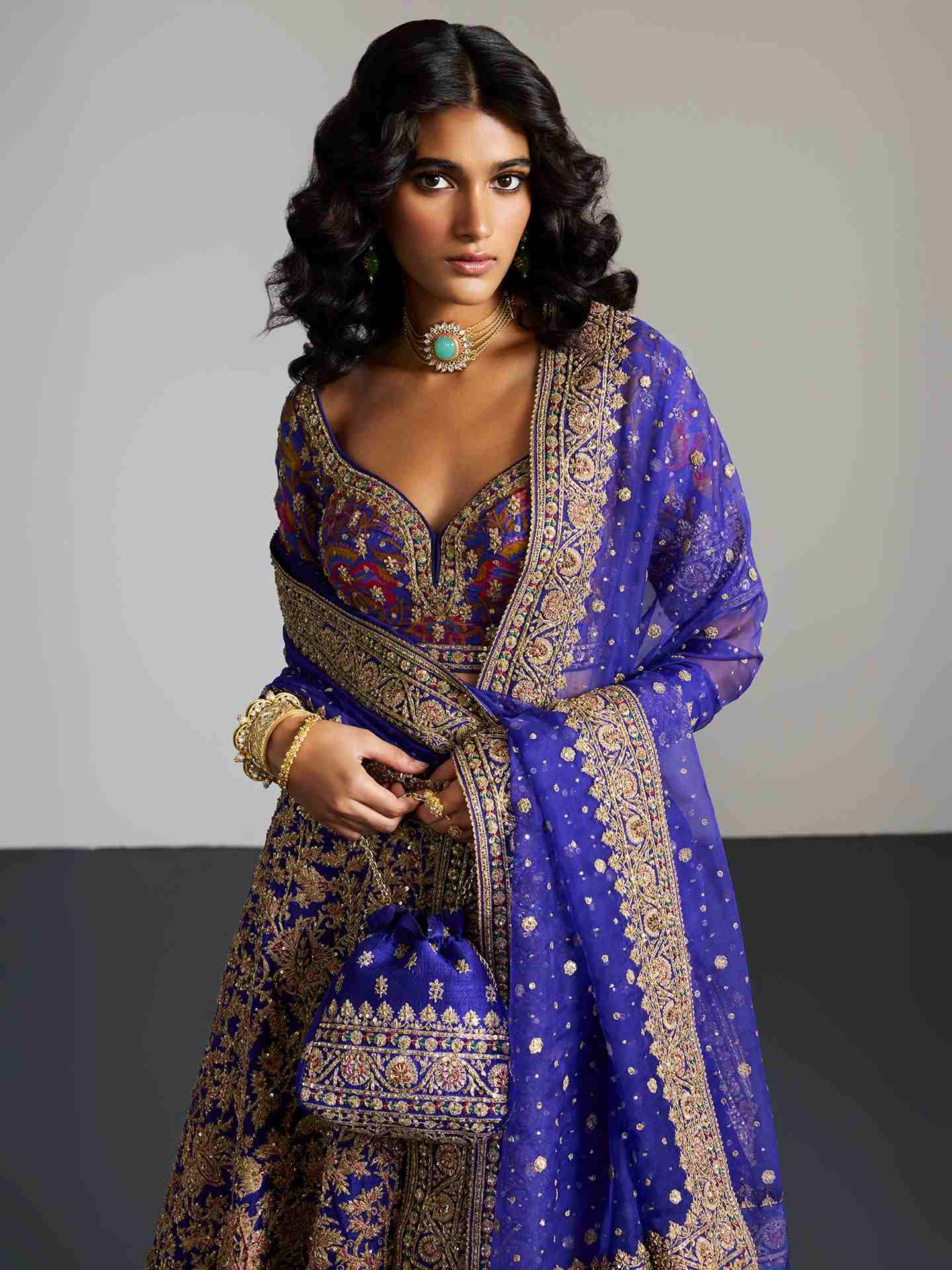 Purple & Gold Alaknanda Lehenga Set
