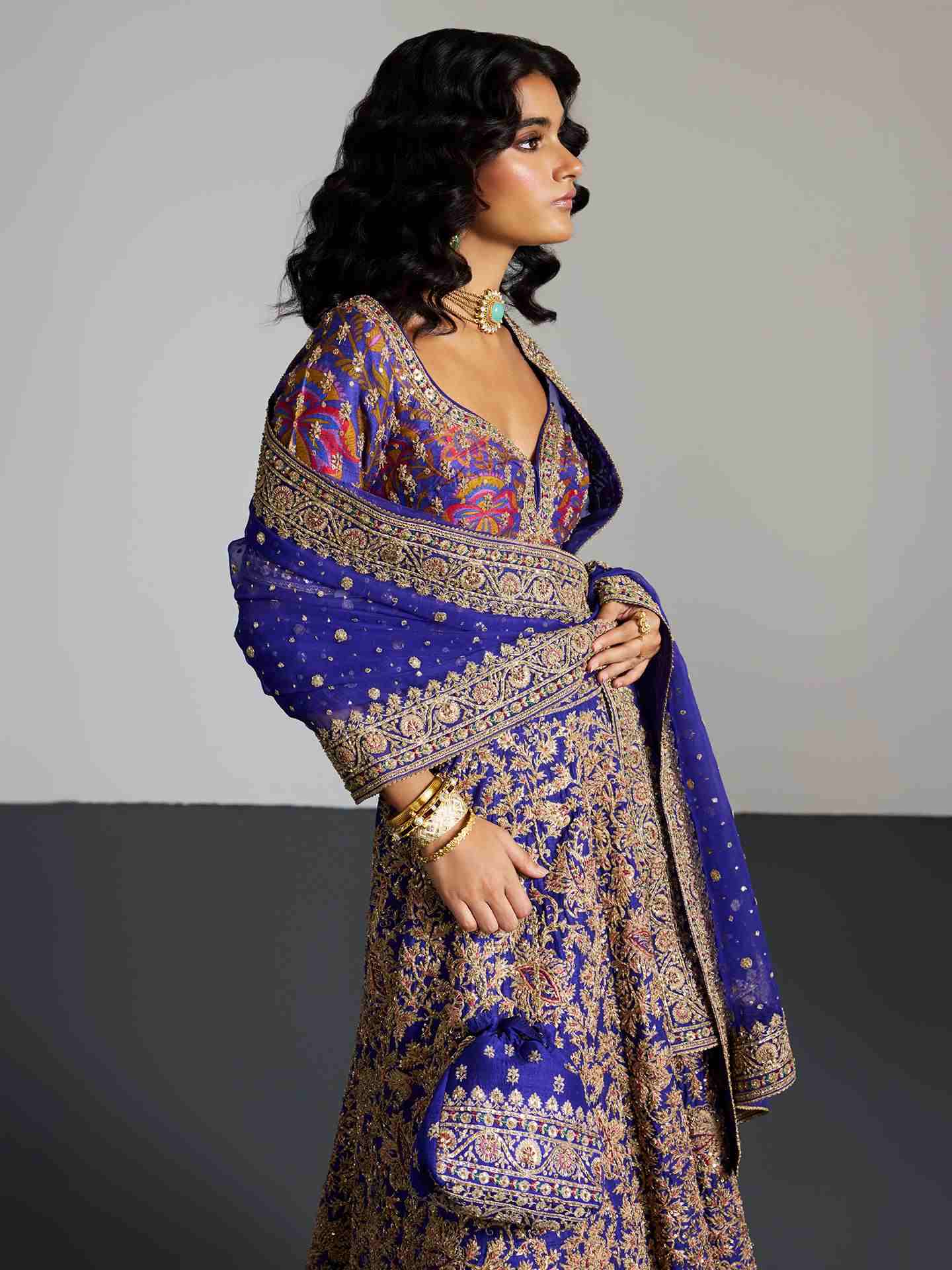 Purple & Gold Alaknanda Lehenga Set
