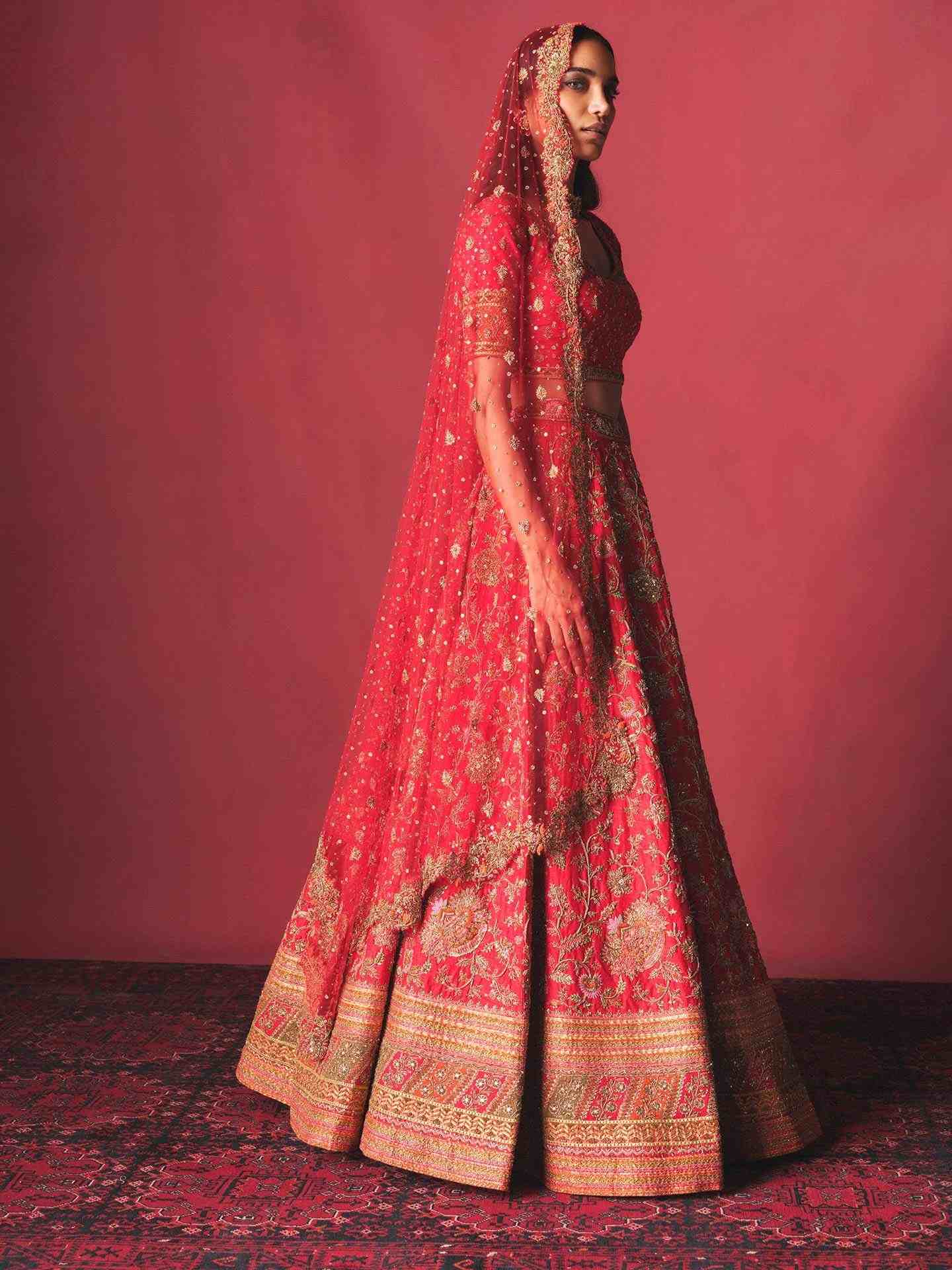 Red Avishikta Lehenga Set
