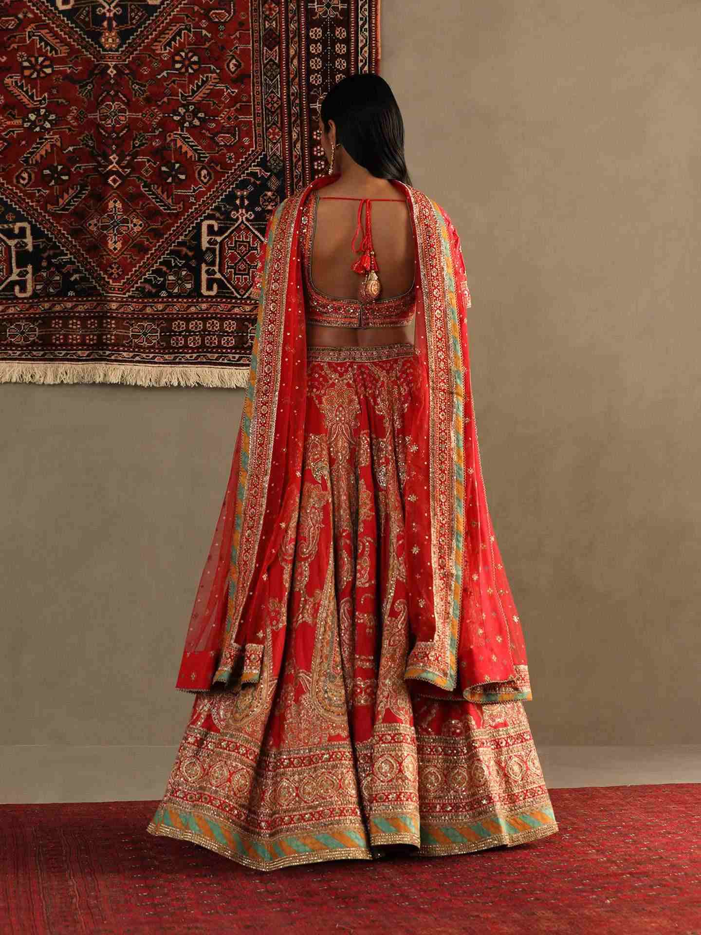 Red Rukmini Lehenga Set