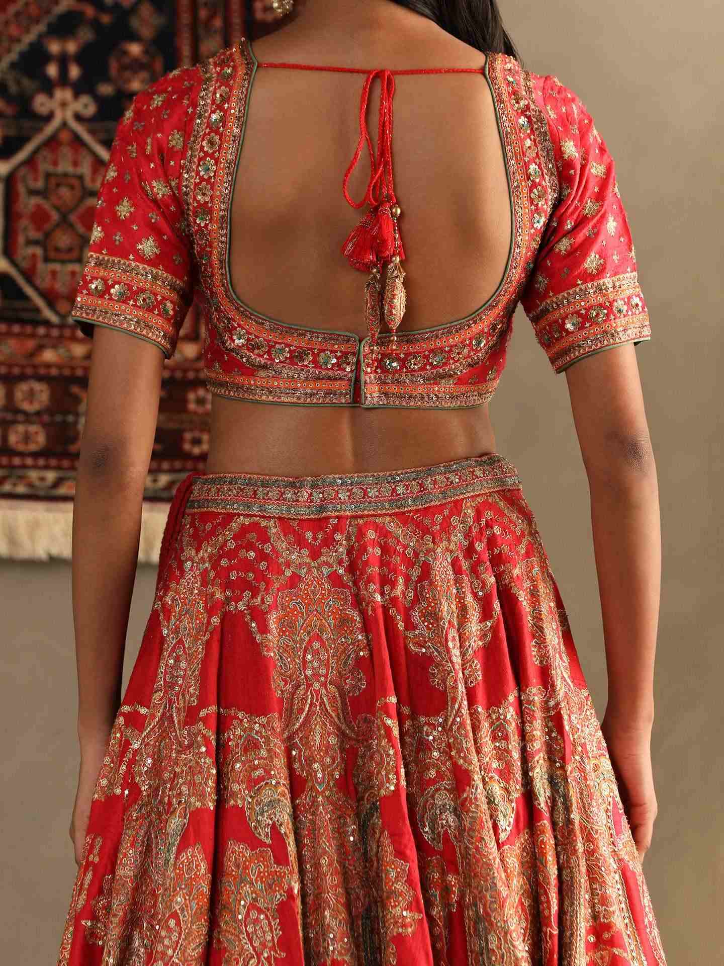 Red Rukmini Lehenga Set