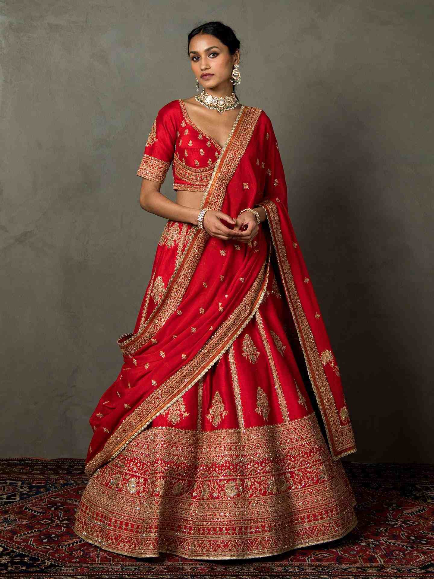Red Koshi Lehenga Set