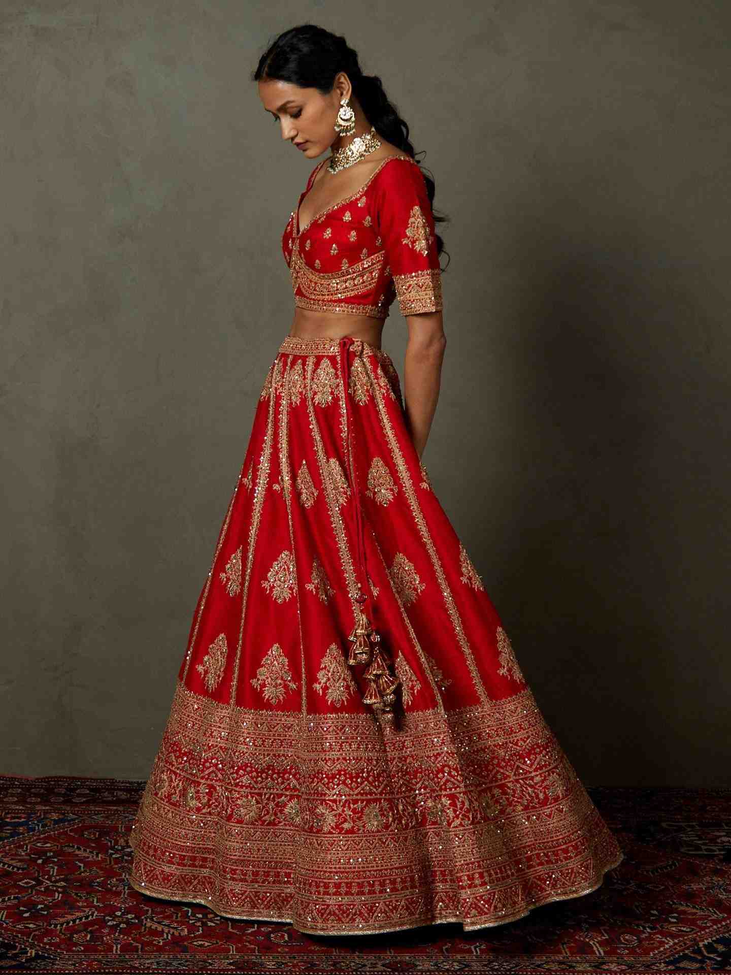 Red Koshi Lehenga Set