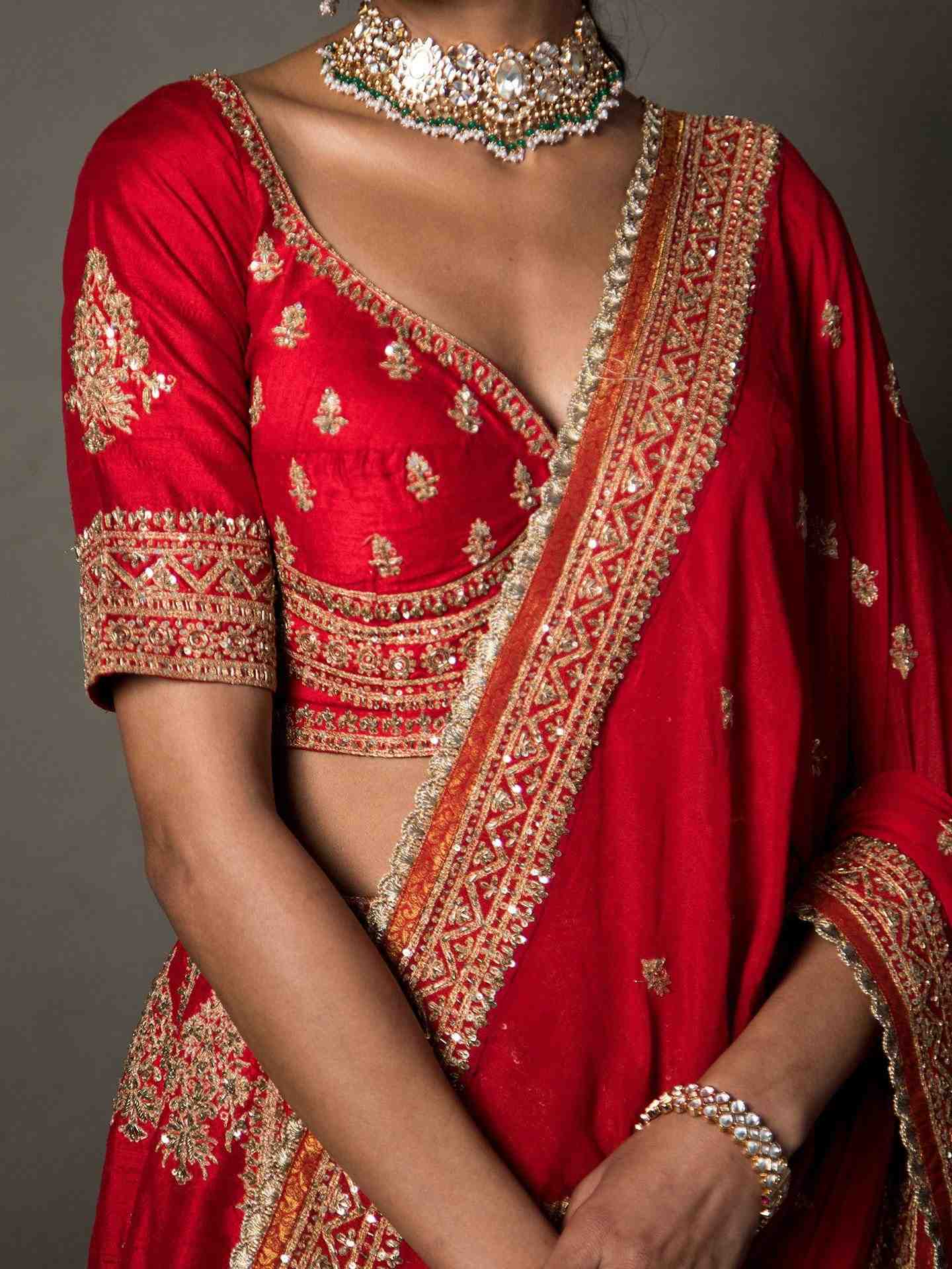 Red Koshi Lehenga Set