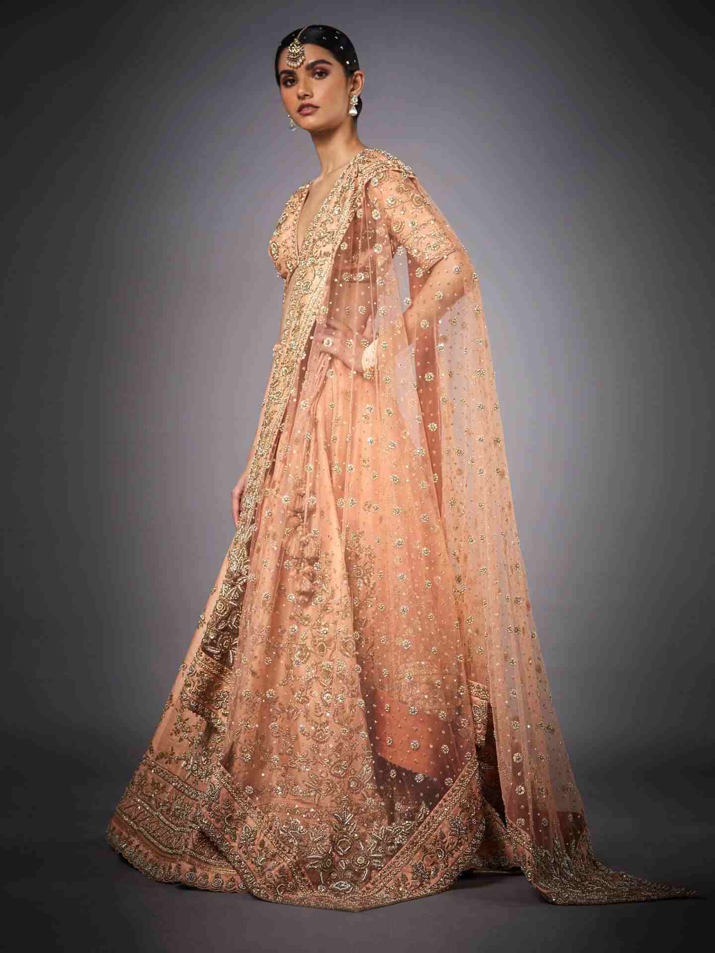 Peach & Gold Jayita Lehenga Set