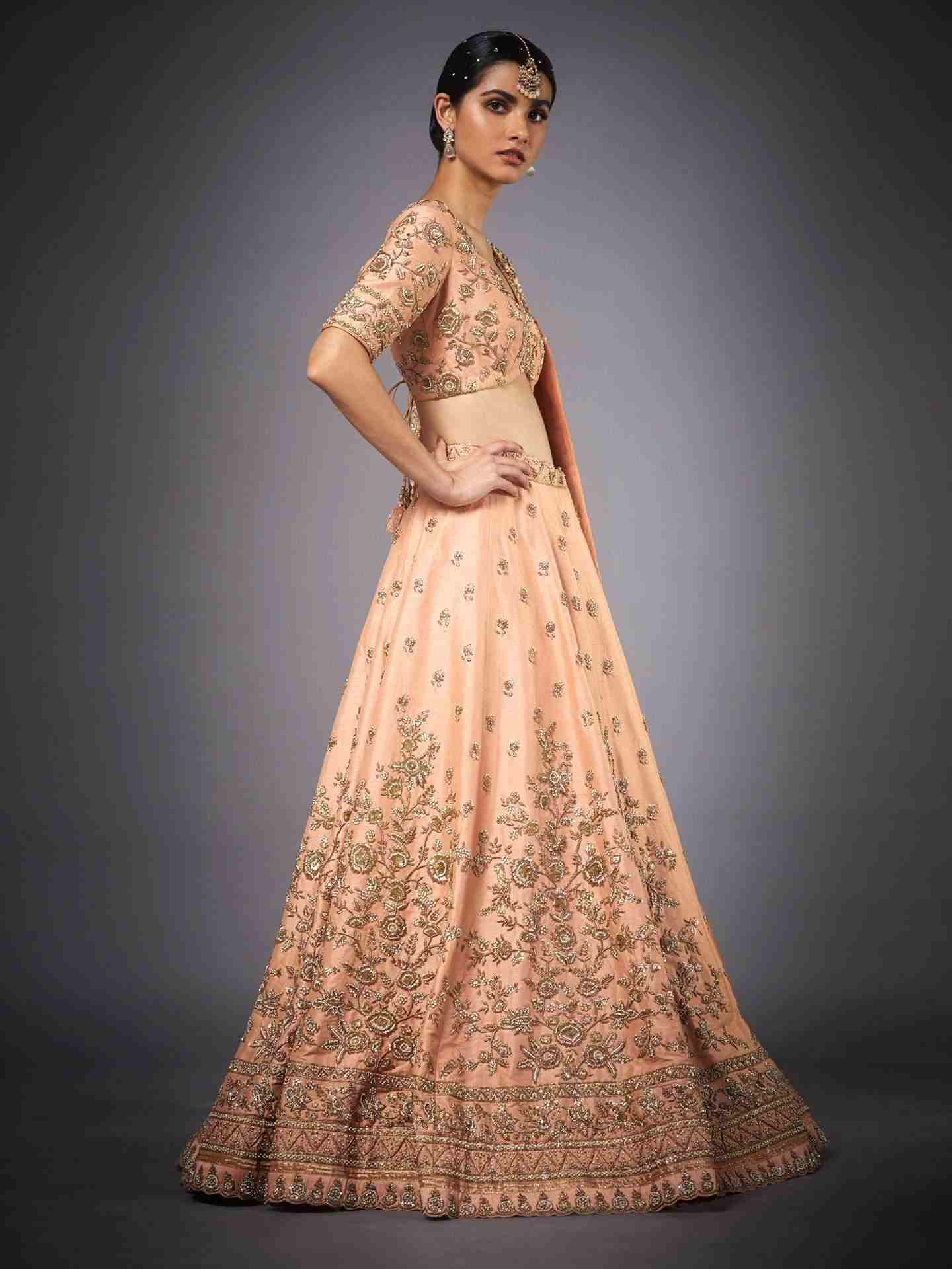 Peach & Gold Jayita Lehenga Set