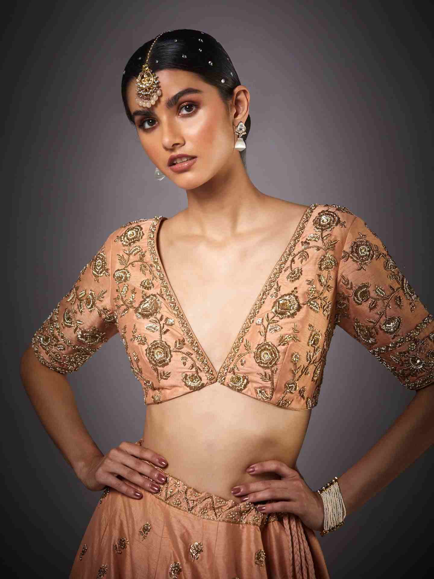 Peach & Gold Jayita Lehenga Set