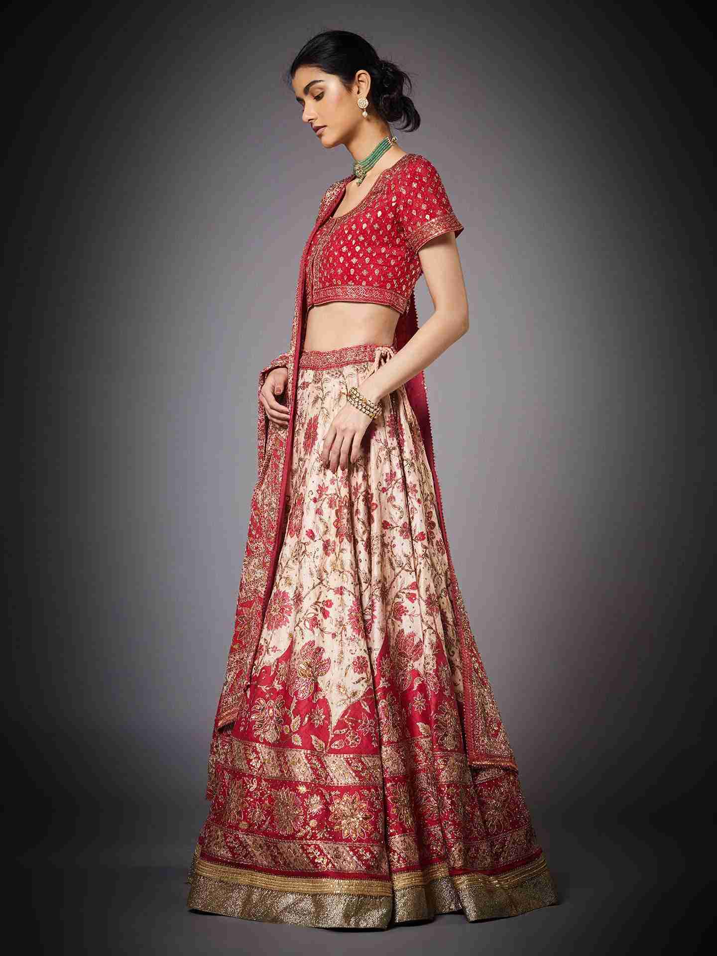 Red & Beige Prasad Lehenga Set