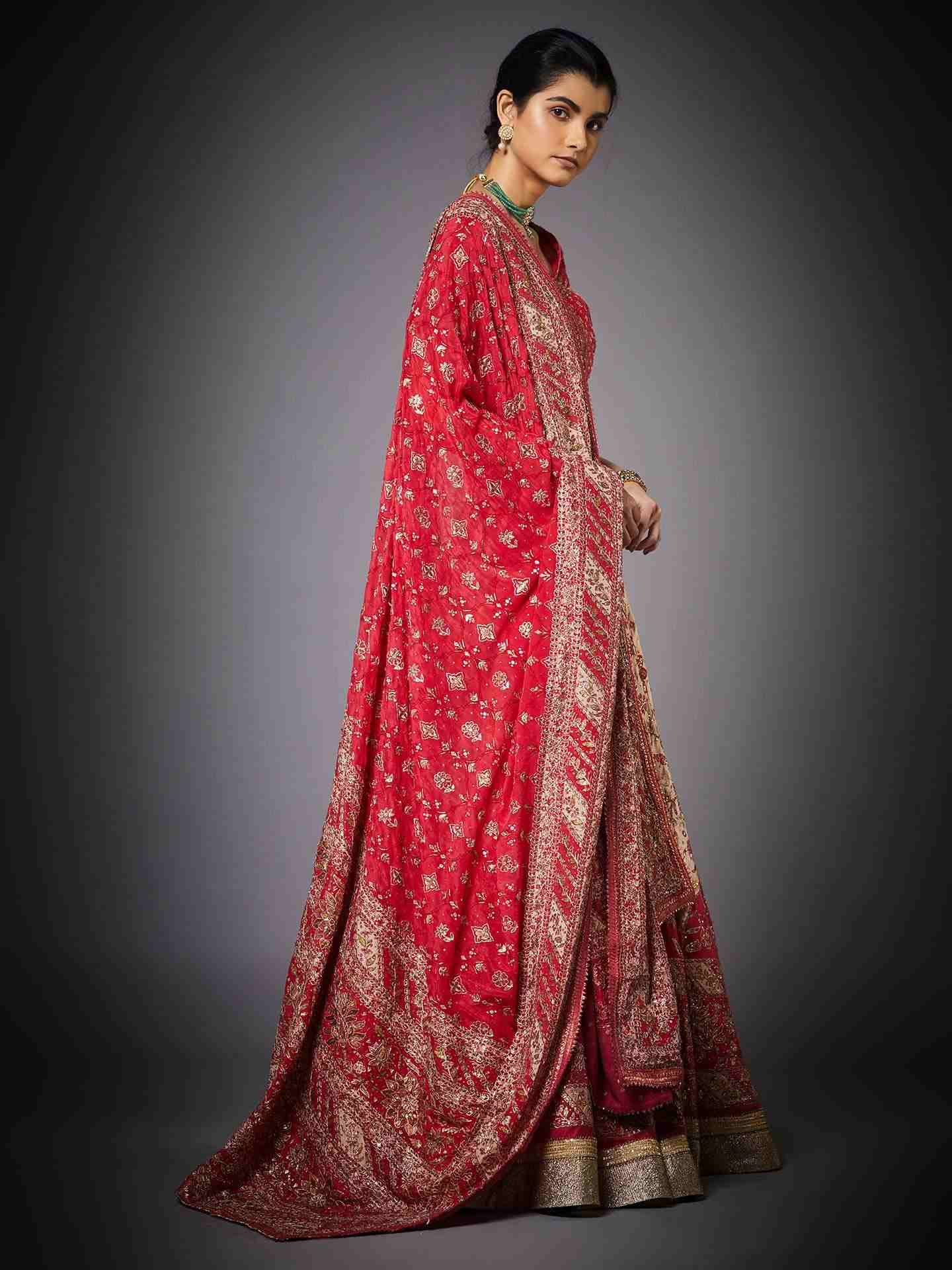 Red & Beige Prasad Lehenga Set