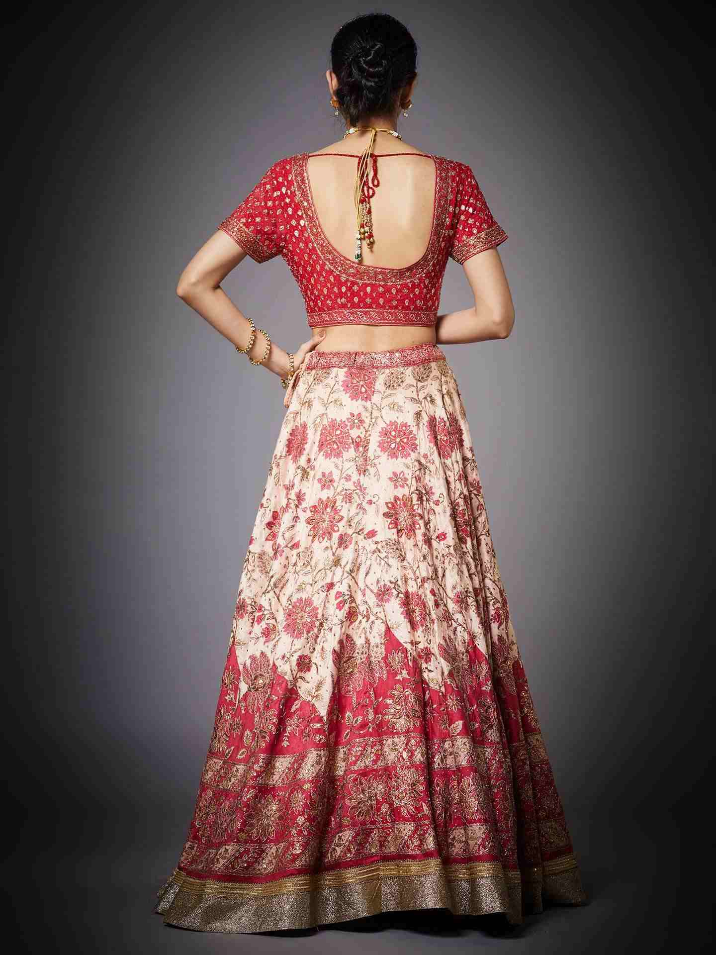 Red & Beige Prasad Lehenga Set