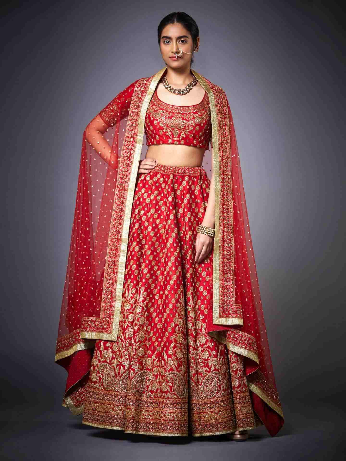 Red Sana Lehenga Set