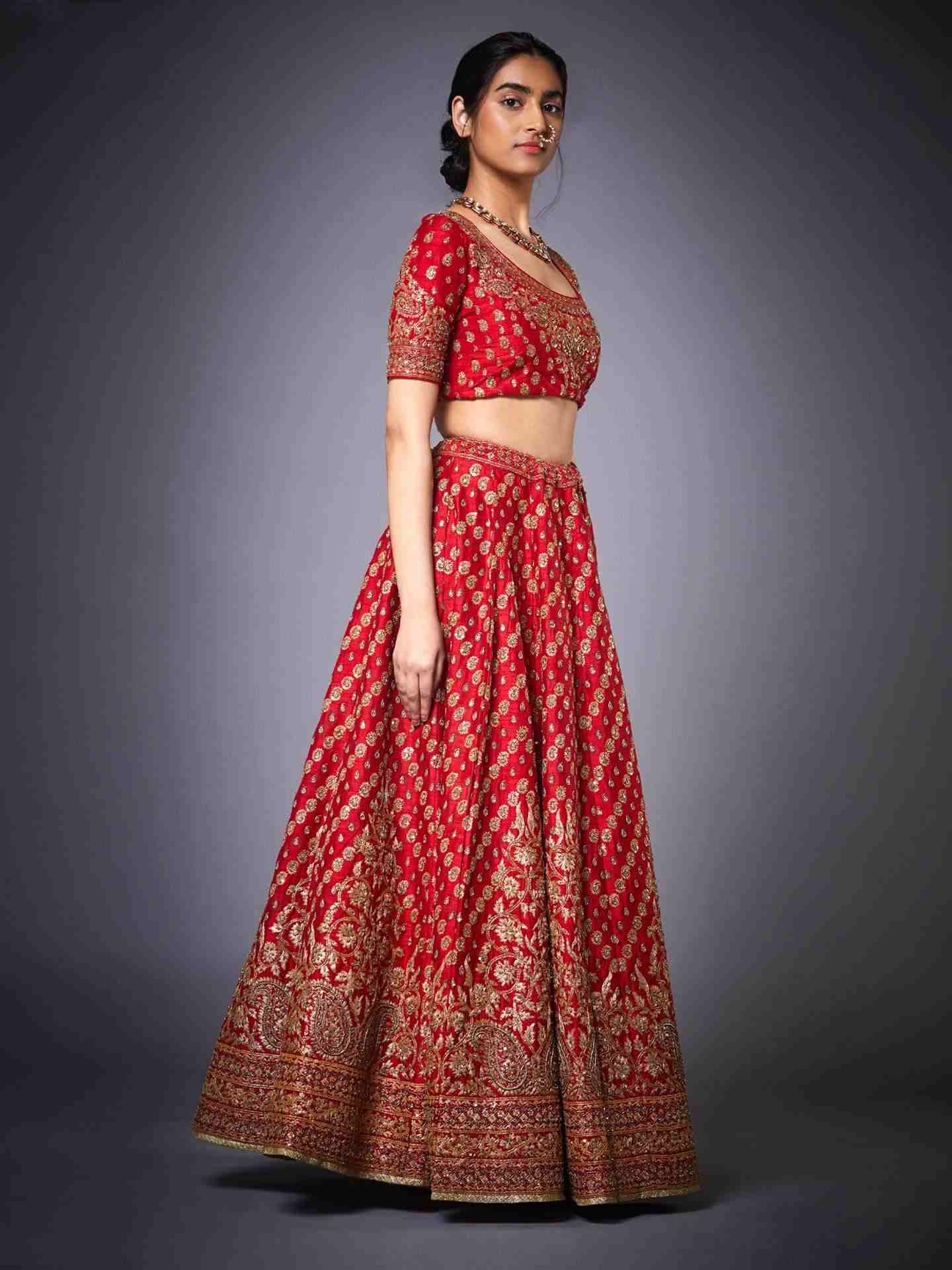 Red Sana Lehenga Set
