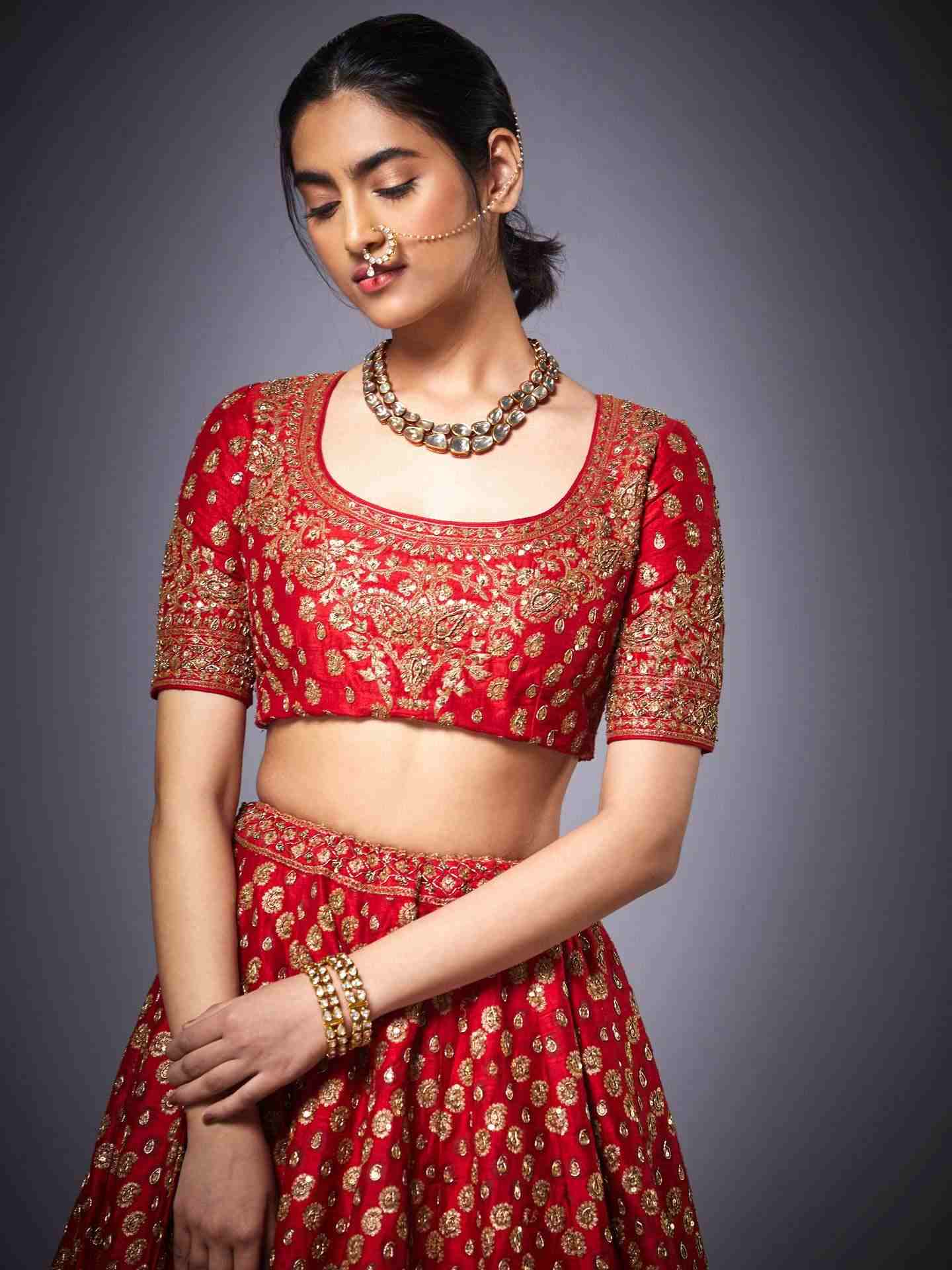 Red Sana Lehenga Set