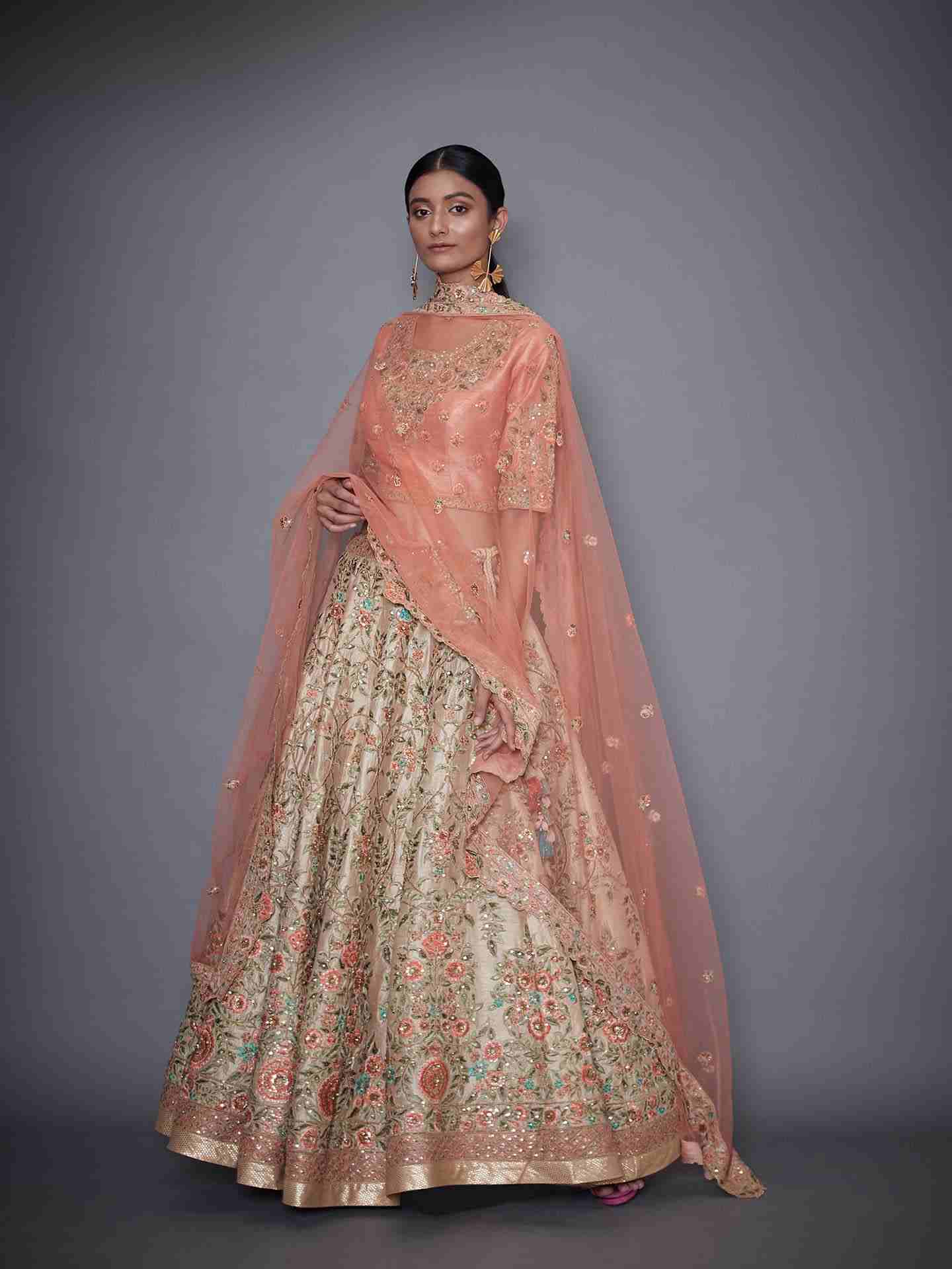 Ivory & Pink Guncha Lehenga Set