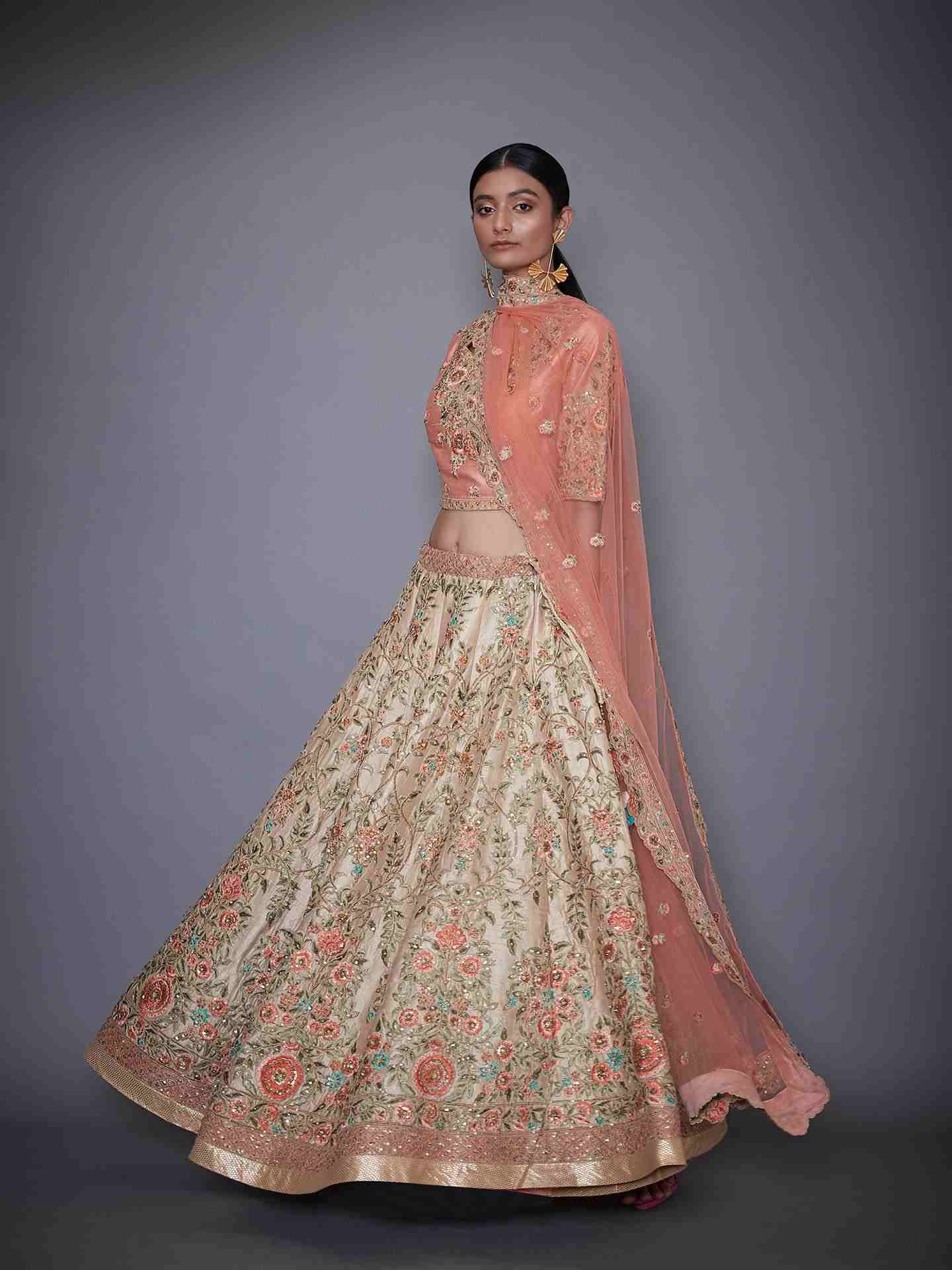 Ivory & Pink Guncha Lehenga Set