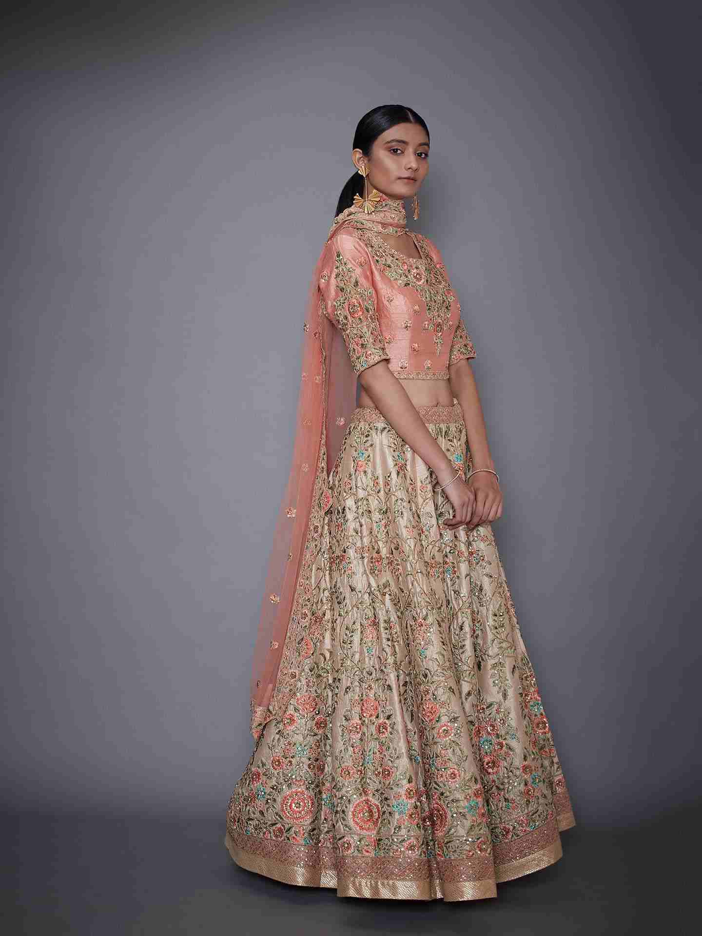 Ivory & Pink Guncha Lehenga Set