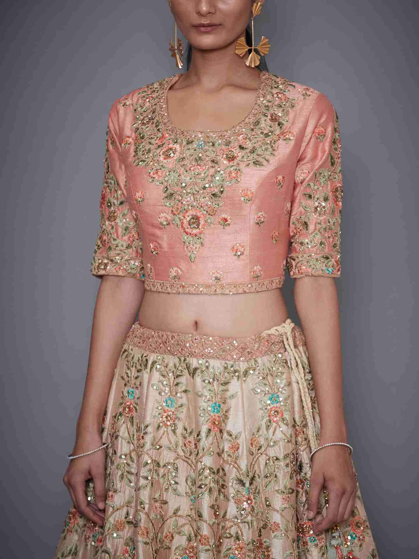 Ivory & Pink Guncha Lehenga Set