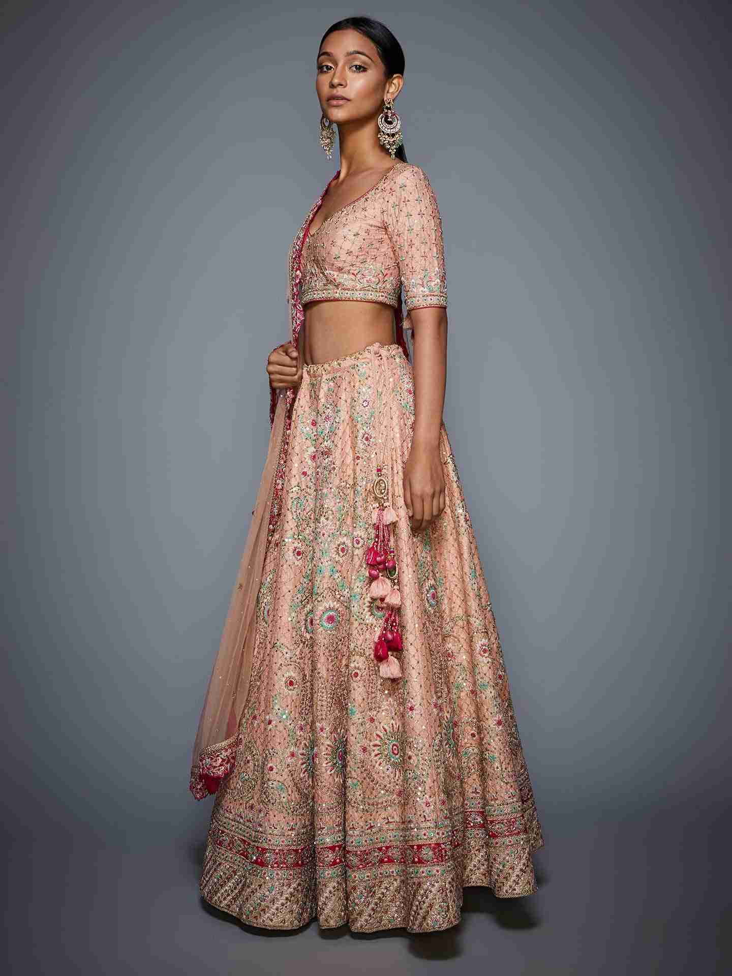 Peach & Pink Anokhi Lehenga Set