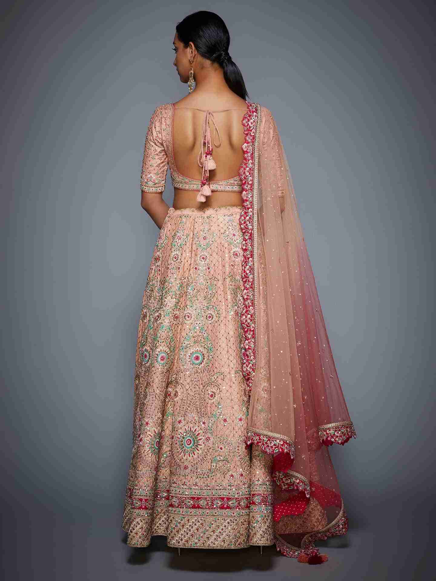 Peach & Pink Anokhi Lehenga Set