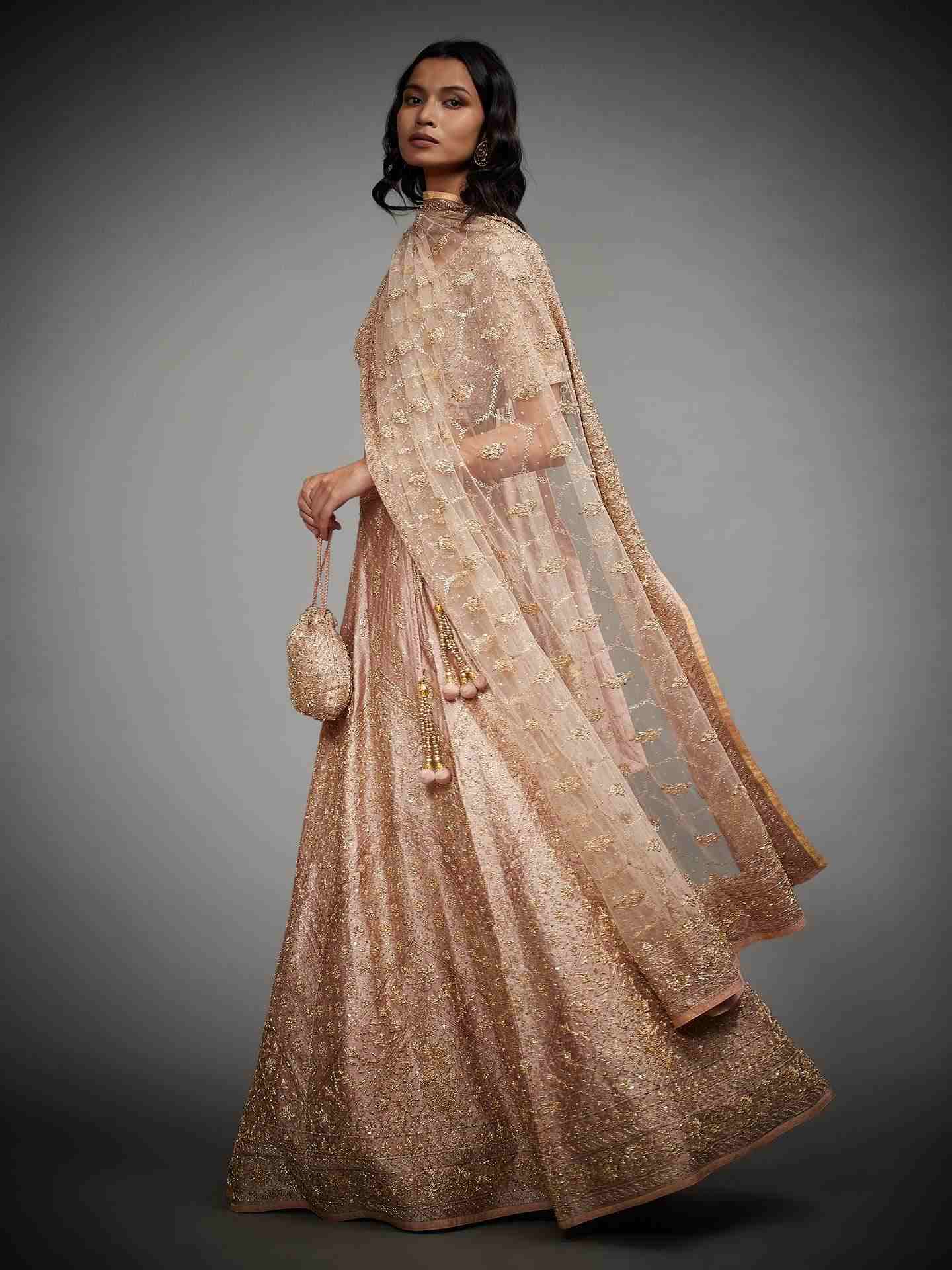 Beige Tania Zardozi Lehenga Set