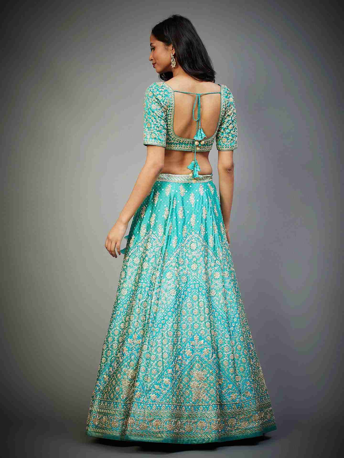 Jade & Sea Green Tania Zardozi Lehenga Set