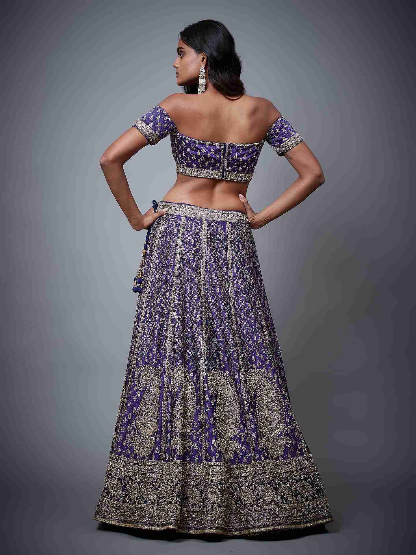 Purple Daya Zardozi Lehenga Set