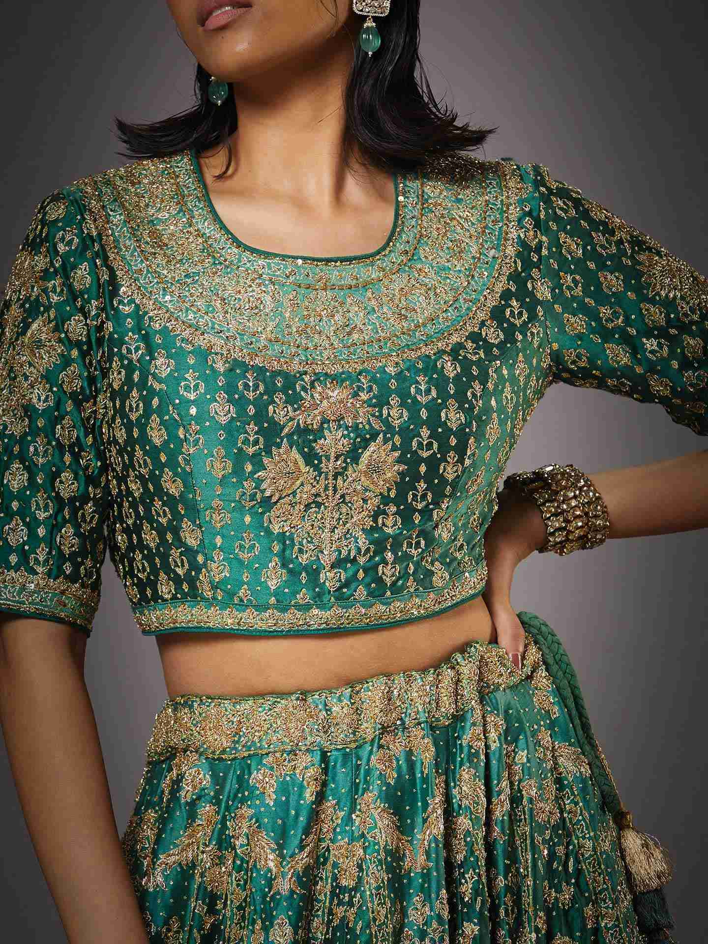 Khaki Green Jaya Lehenga Set