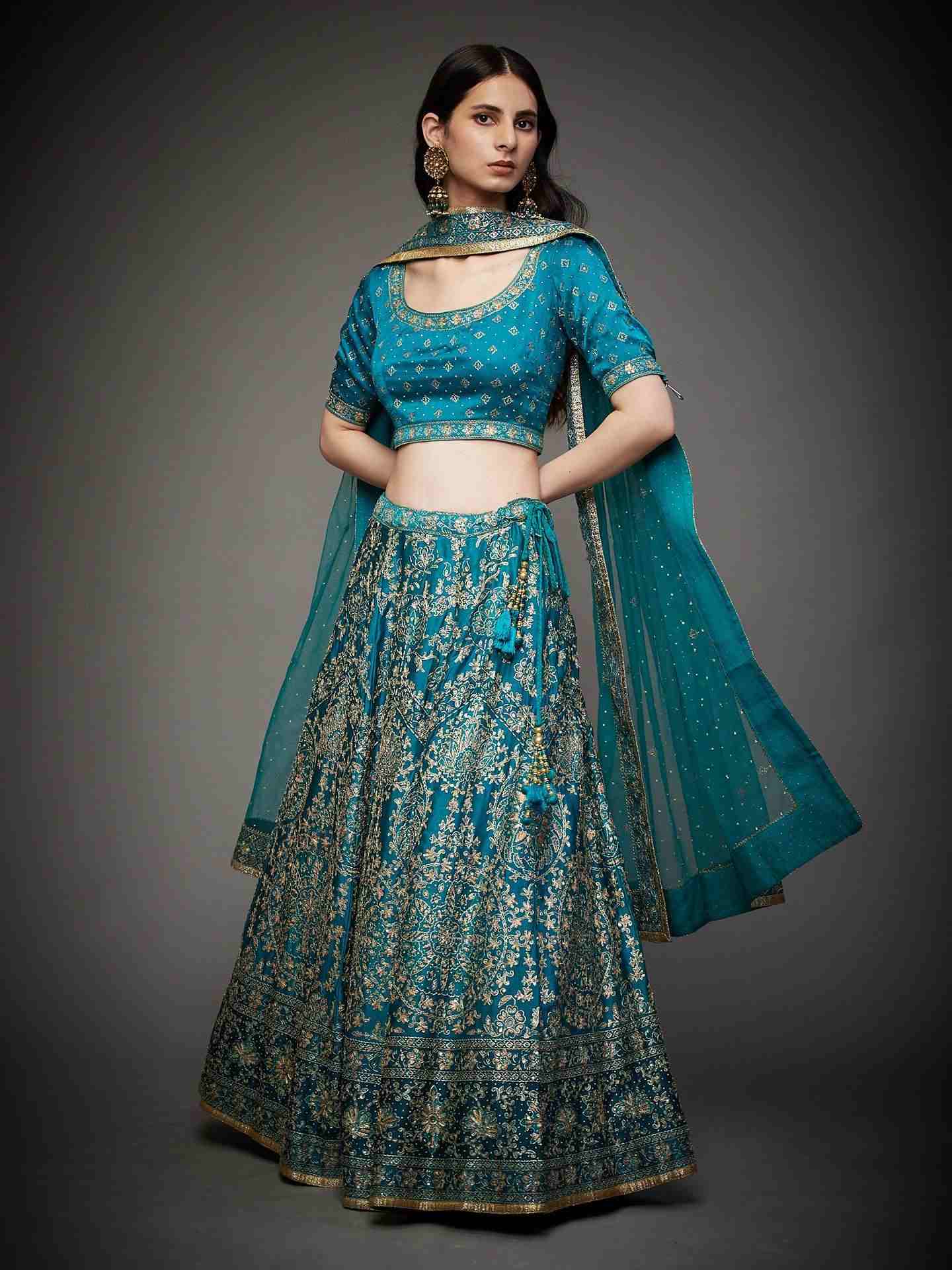 Emerald Usbeg Ari Lehenga Set