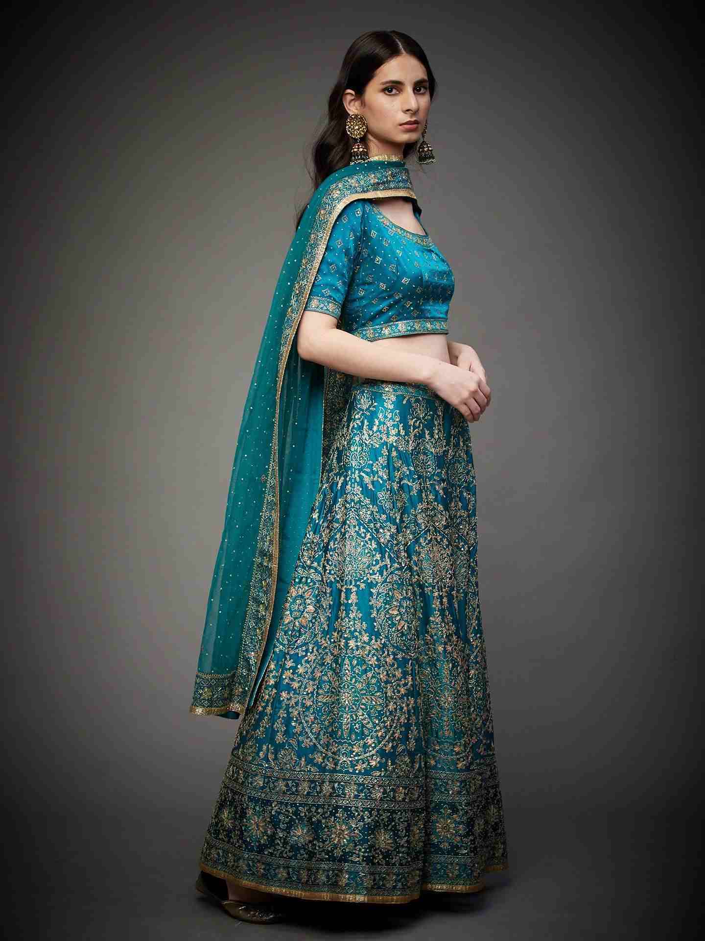 Emerald Usbeg Ari Lehenga Set