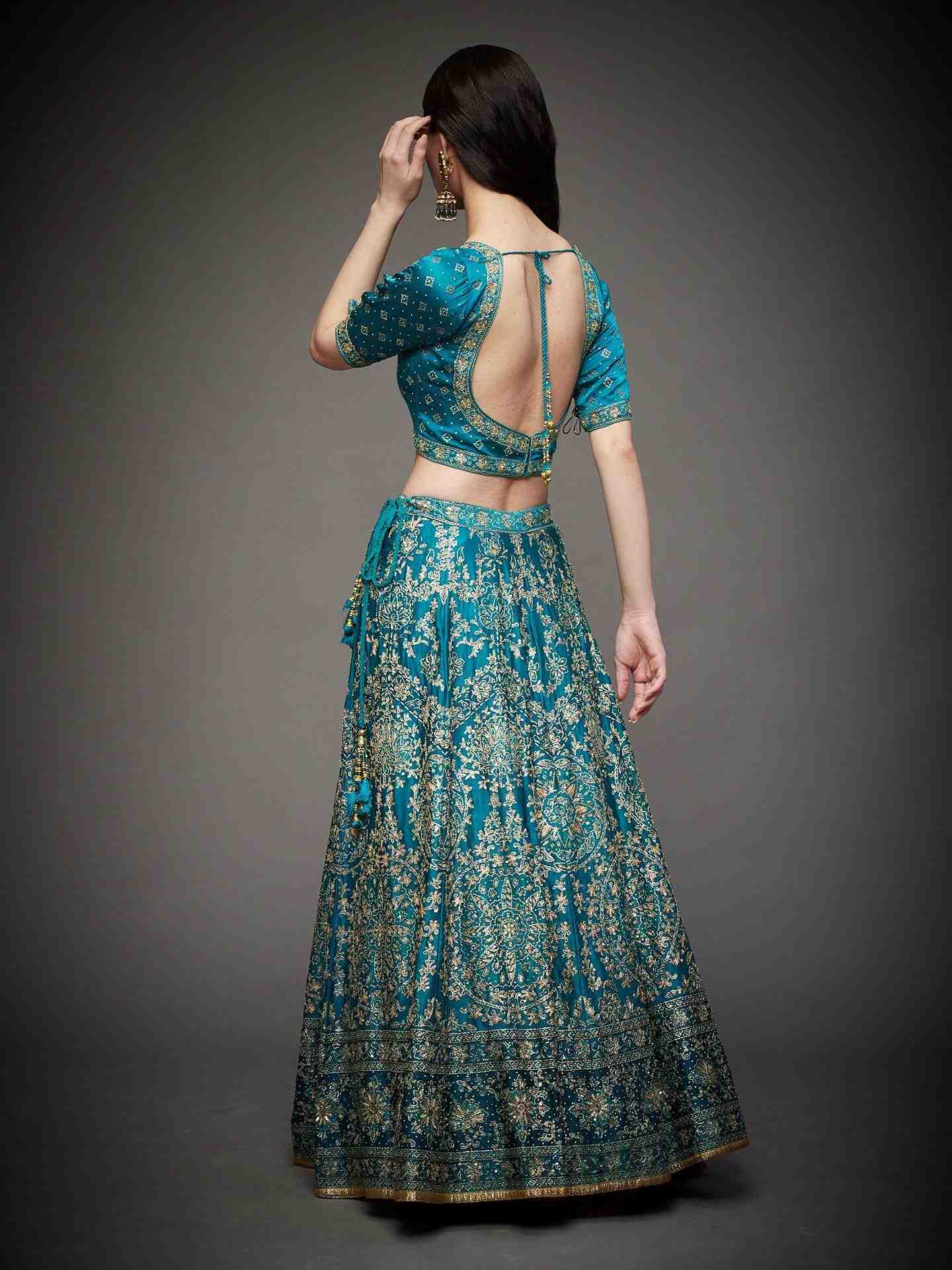 Emerald Usbeg Ari Lehenga Set