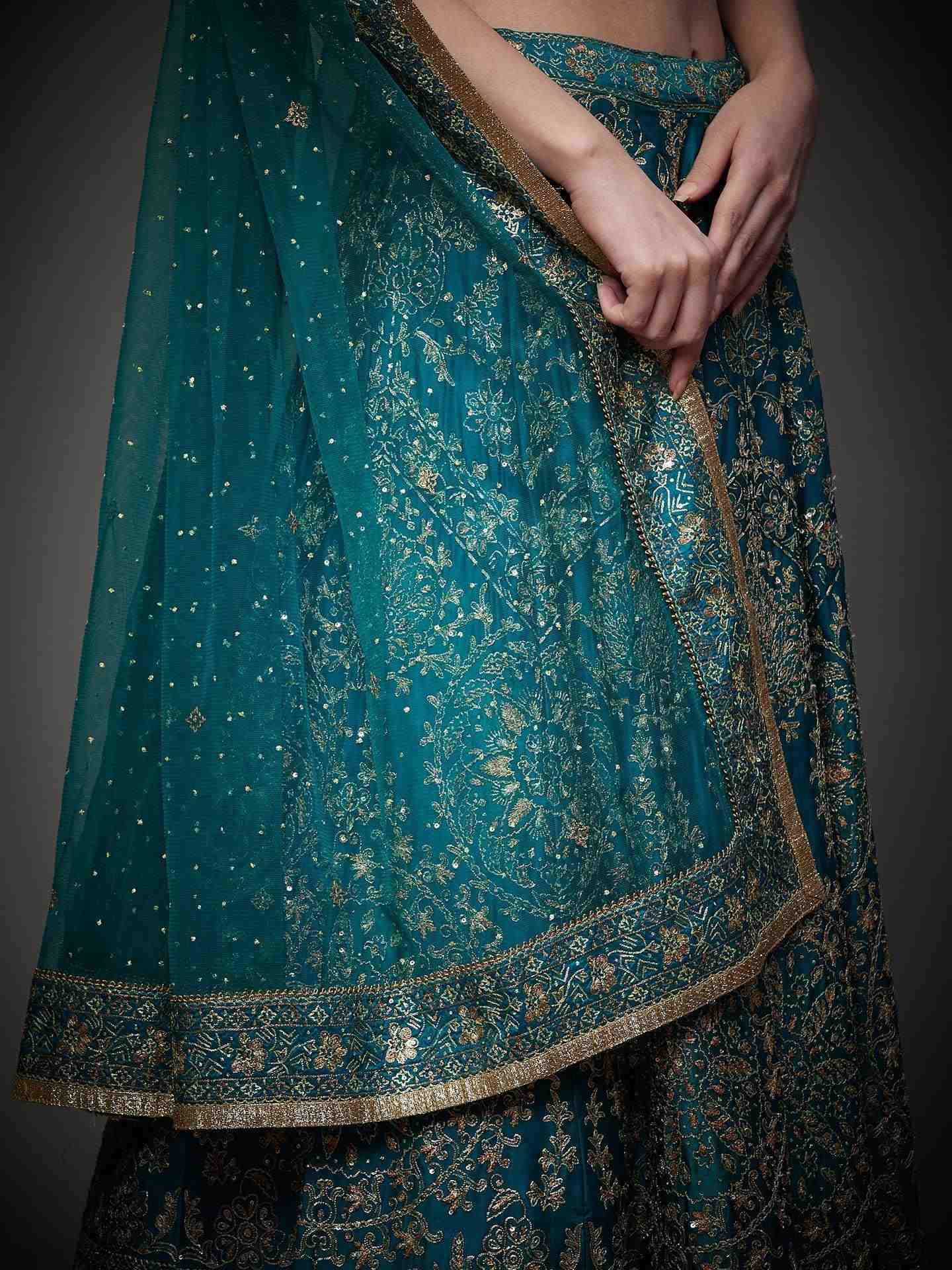 Emerald Usbeg Ari Lehenga Set