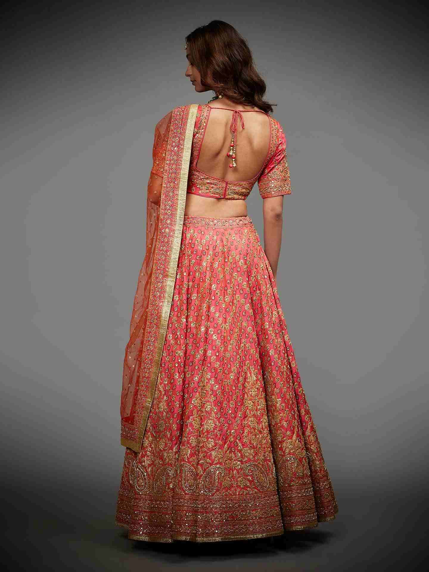 Coral & Orange Sana Lehenga Set