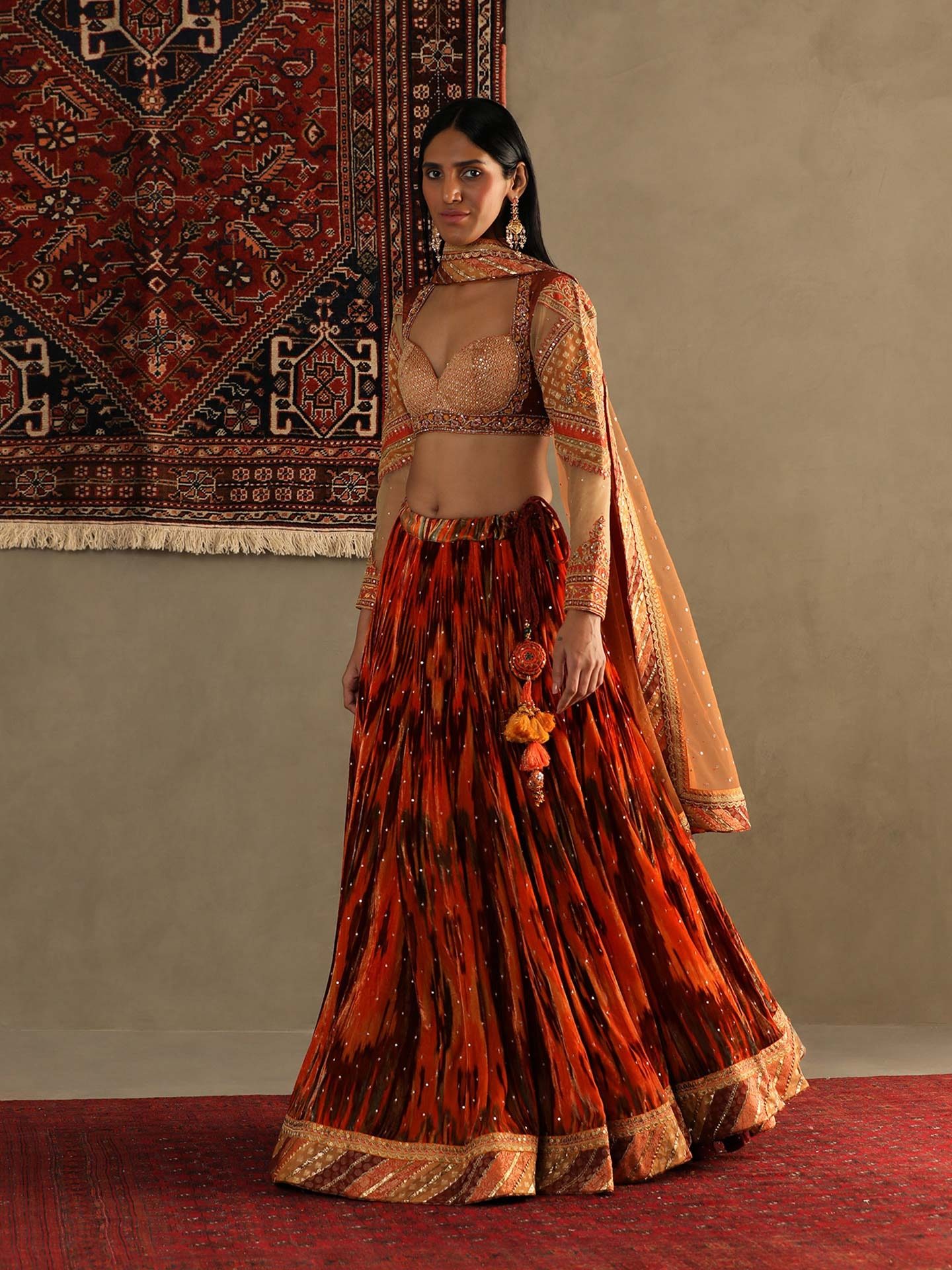 Amber Orange Inika Lehenga Set