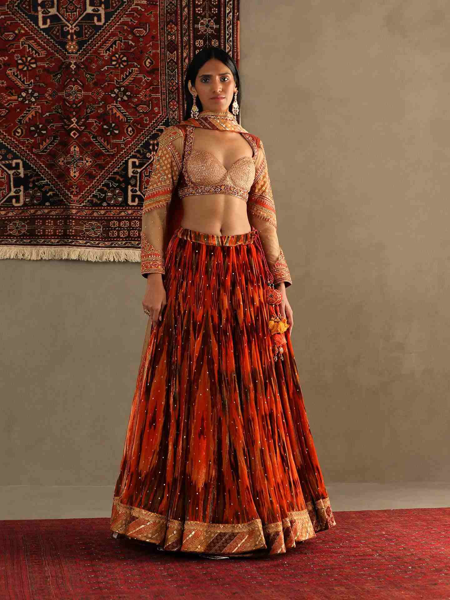 Amber Orange Inika Lehenga Set