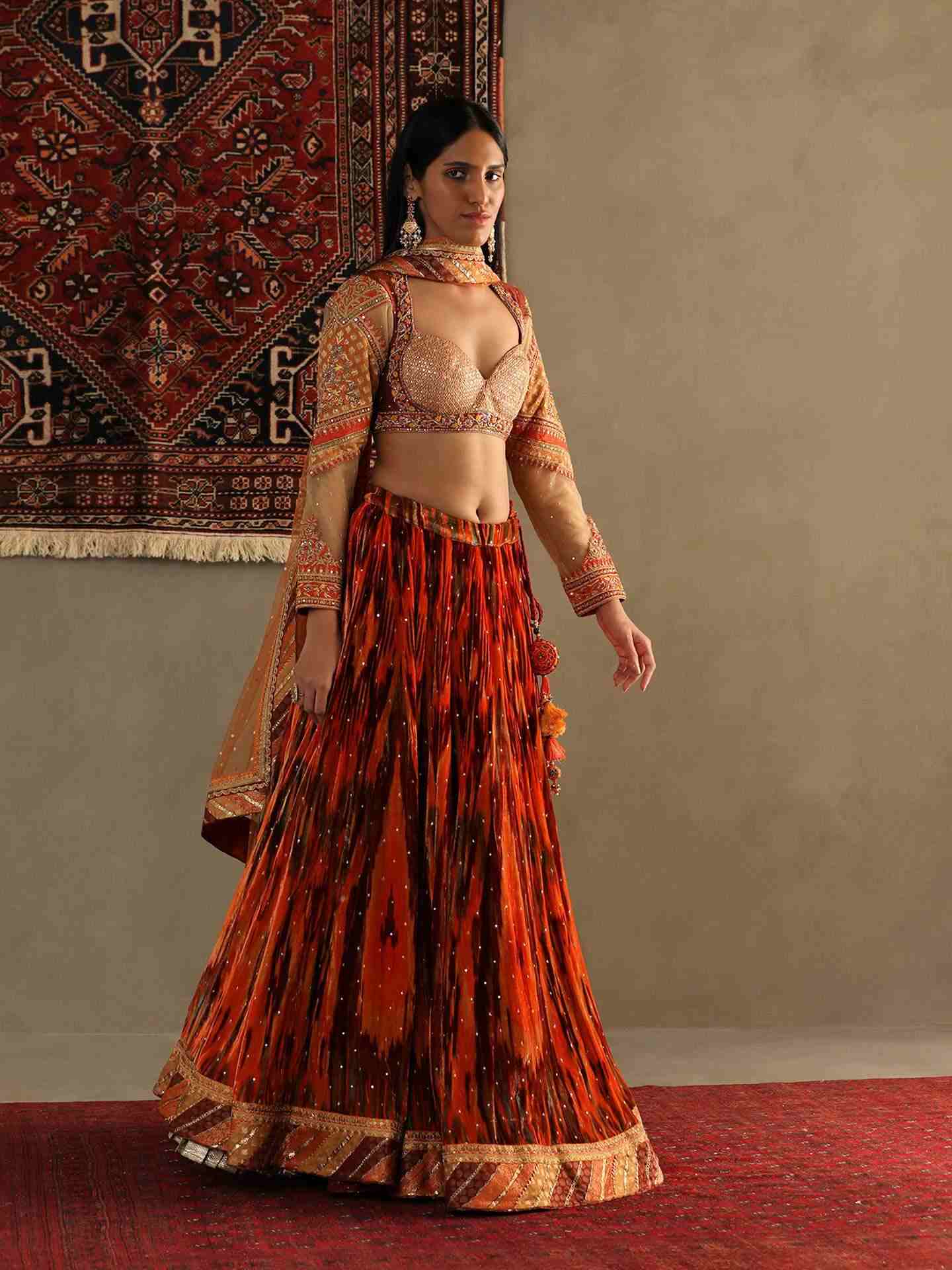 Amber Orange Inika Lehenga Set