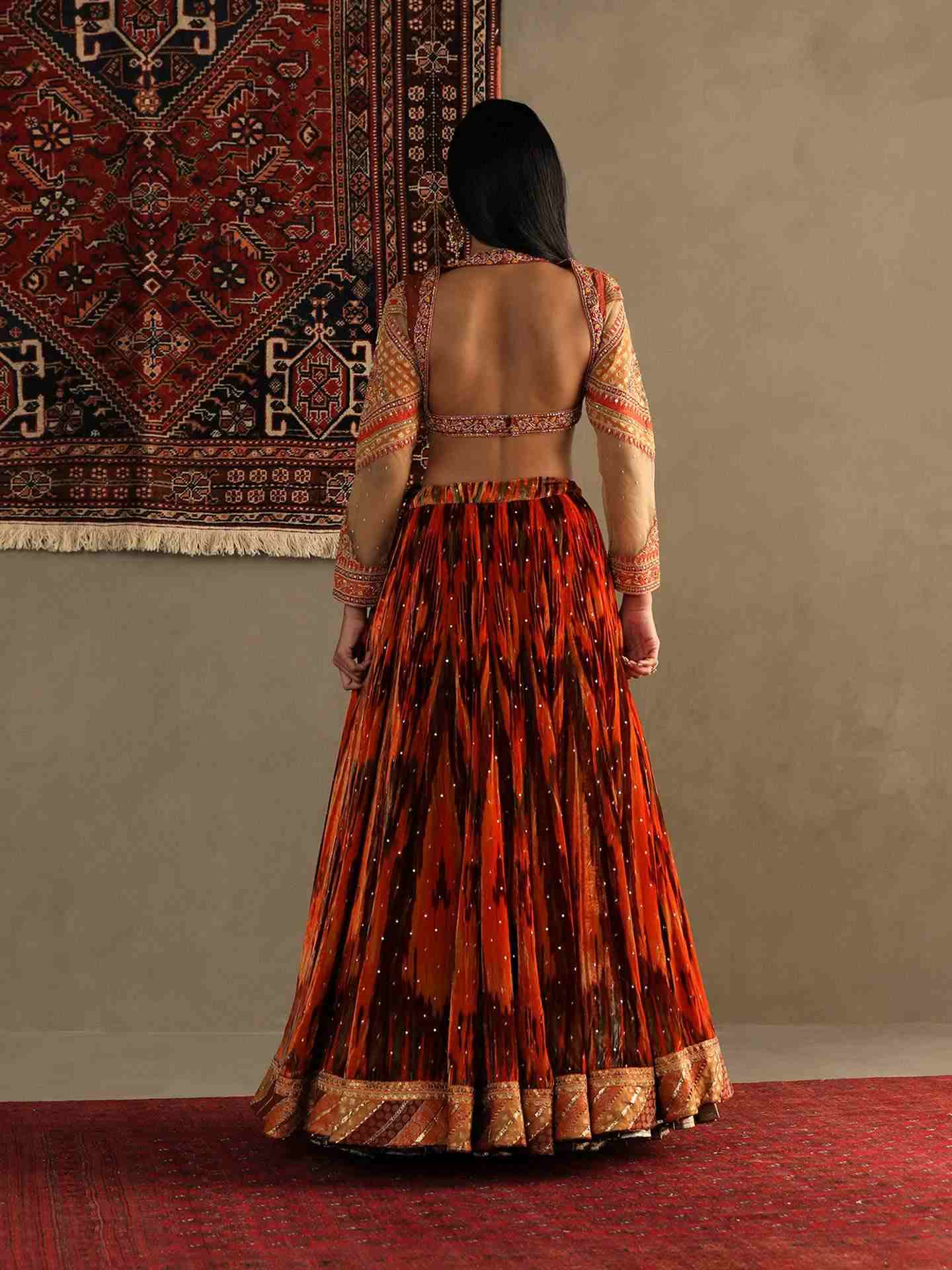 Amber Orange Inika Lehenga Set