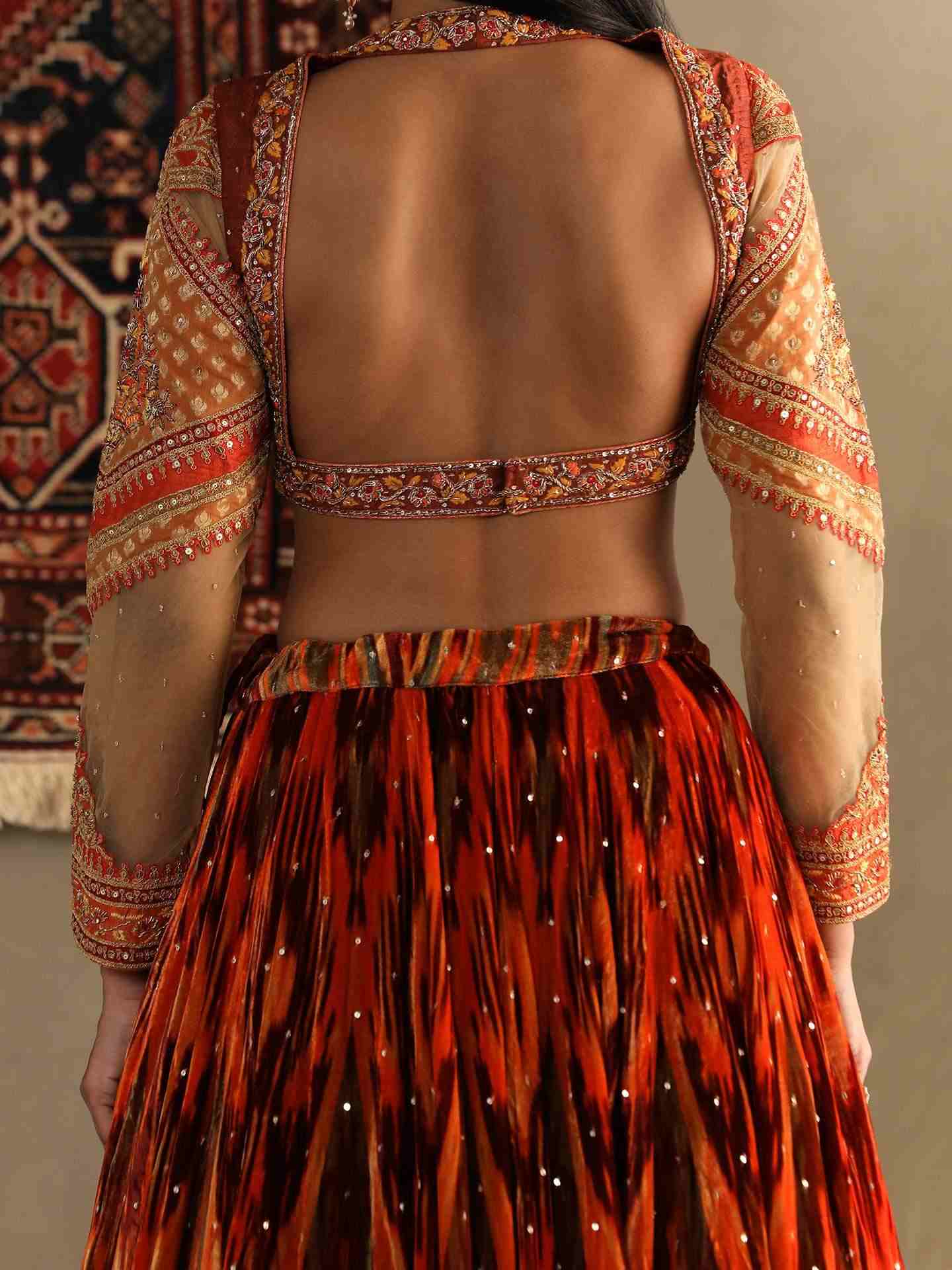 Amber Orange Inika Lehenga Set