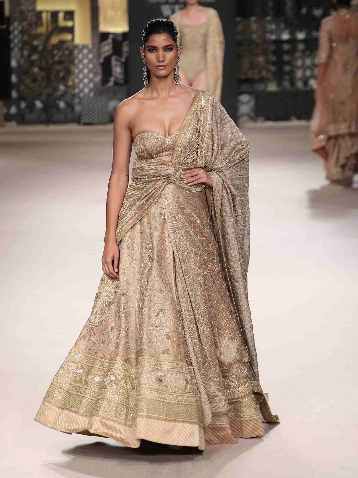 Gold Apsara Zardozi Lehenga Set