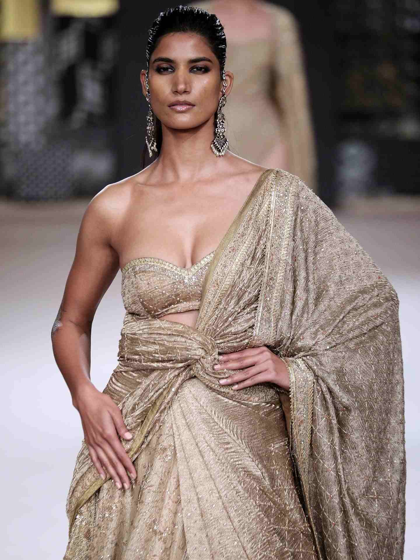 Gold Apsara Zardozi Lehenga Set