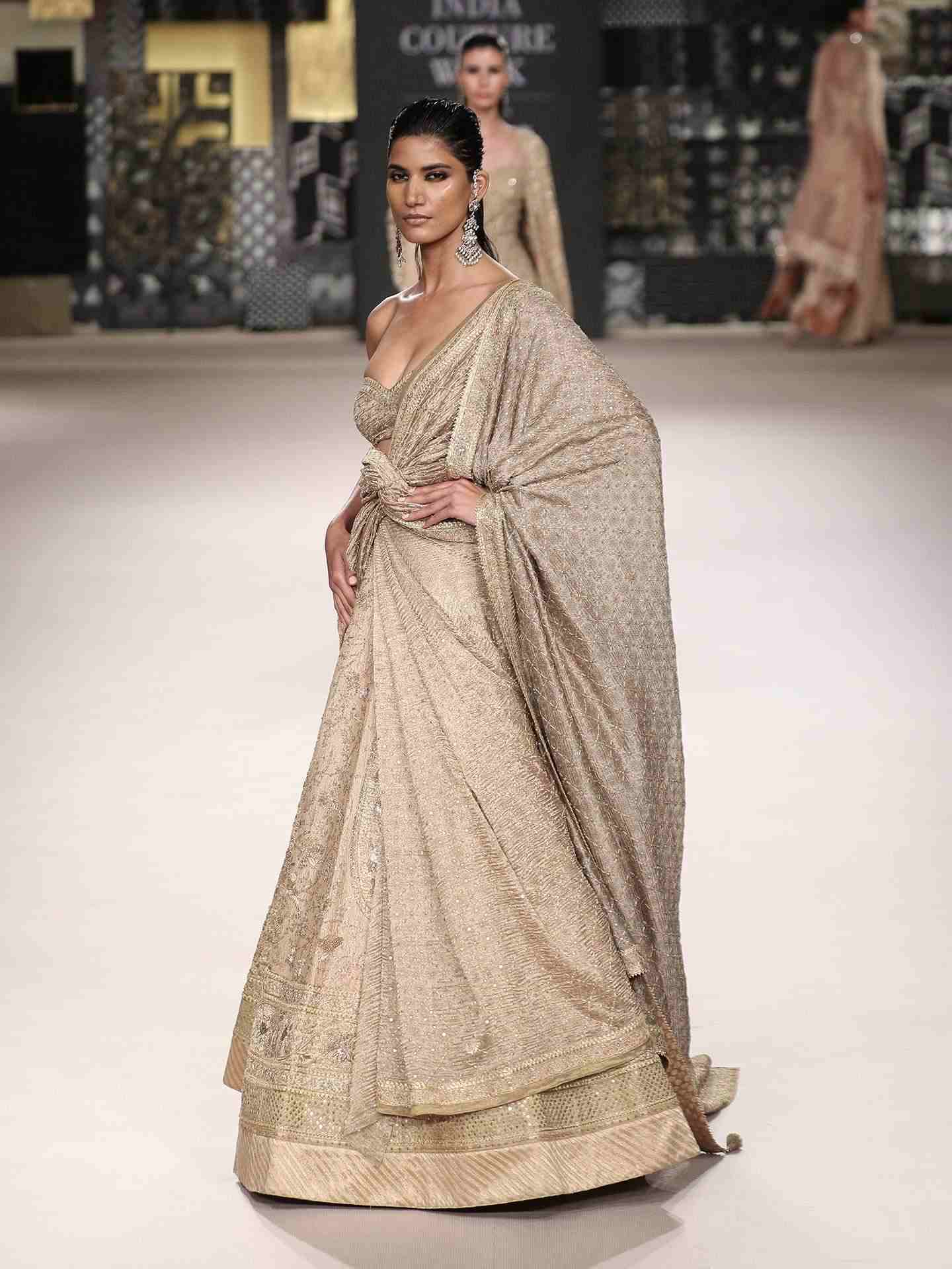 Gold Apsara Zardozi Lehenga Set